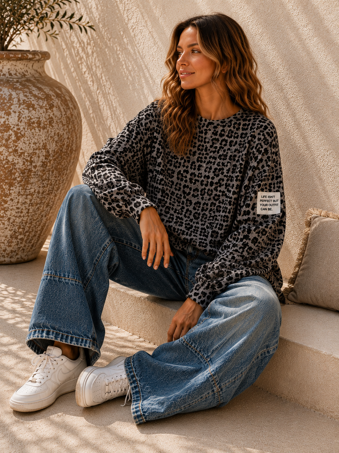 Sweater Leo Patch Juna Made in Italy 34-42 Sweatshirt