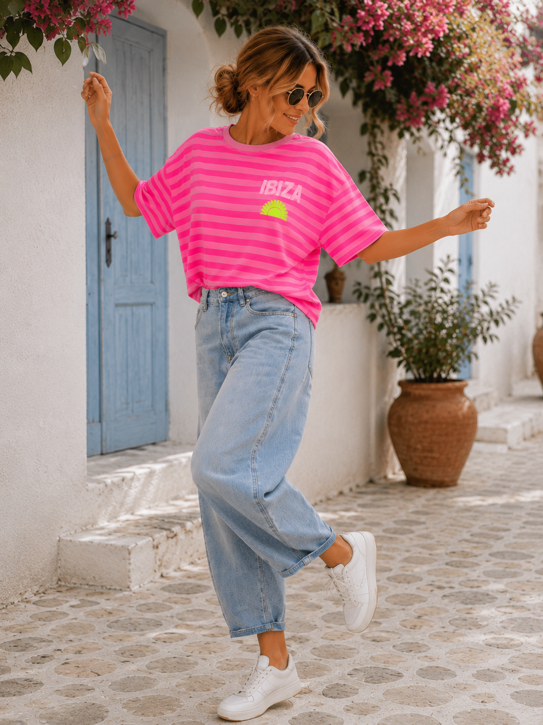 T-Shirt Alma Ibiza Sun Blockstreifen Made in Italy 34-42/44