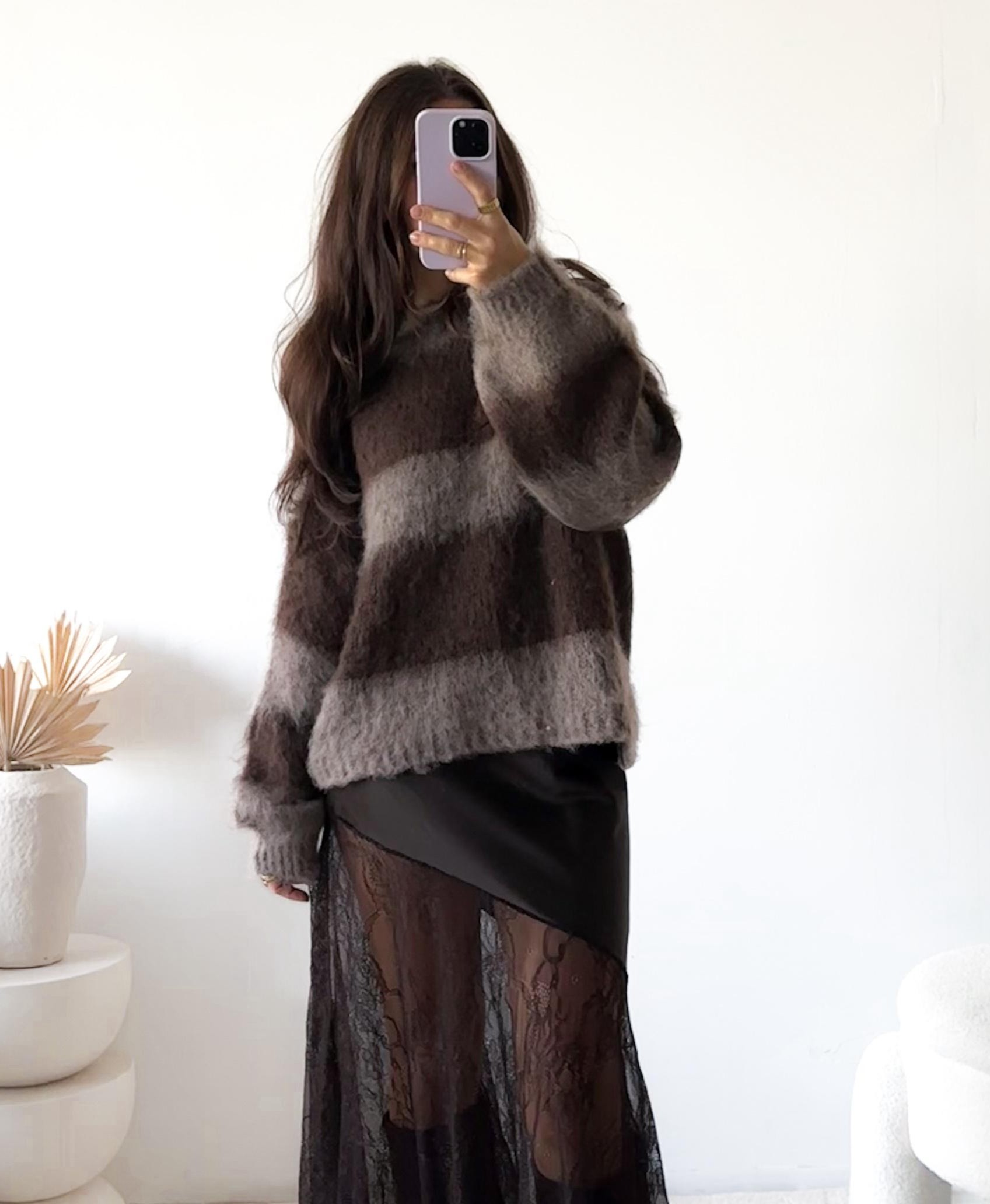 KUSCHELIGER PULLOVER SVENJA mit Blockstreifen 34-42 Made in Italy