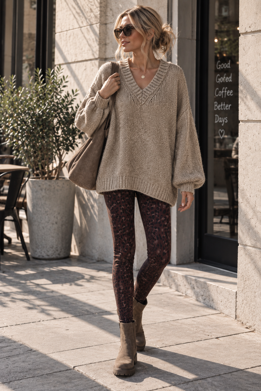 🐆 Leo Love Leggings ESPRESSO Variantenartikel LG0123 Made in Italy Butterstoff