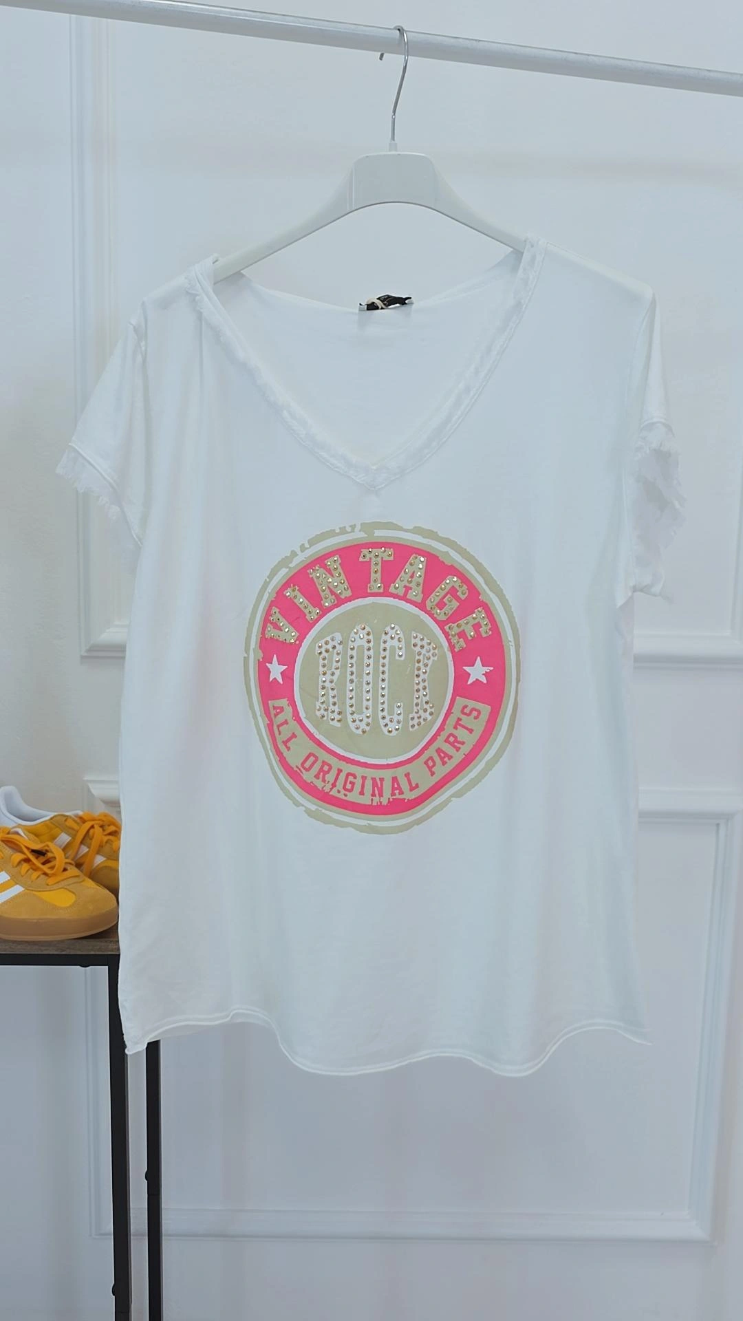 STATEMENT SHIRT VINTAGE ROCK Made in Italy 34-40 kl 42