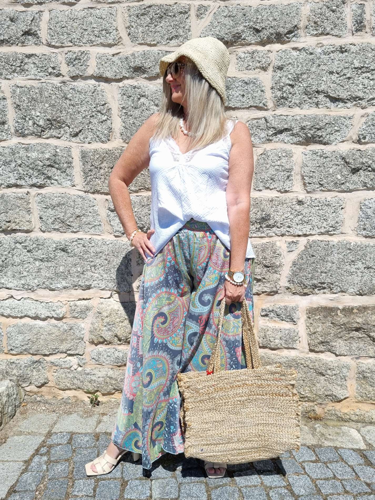 SILK HOSENROCK MALEDIVE GREY Grau Boho Bohemian Seide Hose Rock Skirt Beach Sommer 34-40/42 SILK HOSENROCK MALEDIVE GREY Grau Boho Bohemian Seide Hose Rock Skirt Beach Sommer 34-40/42