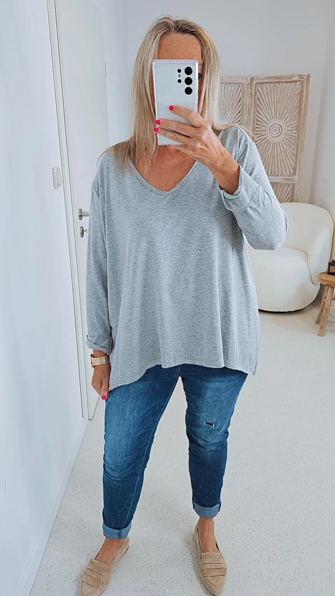BASIC SHIRT LISA Vokuhila 34 - 44 Made in  Italy Trend Oversize Baumwoll Shirt Variantenartikel