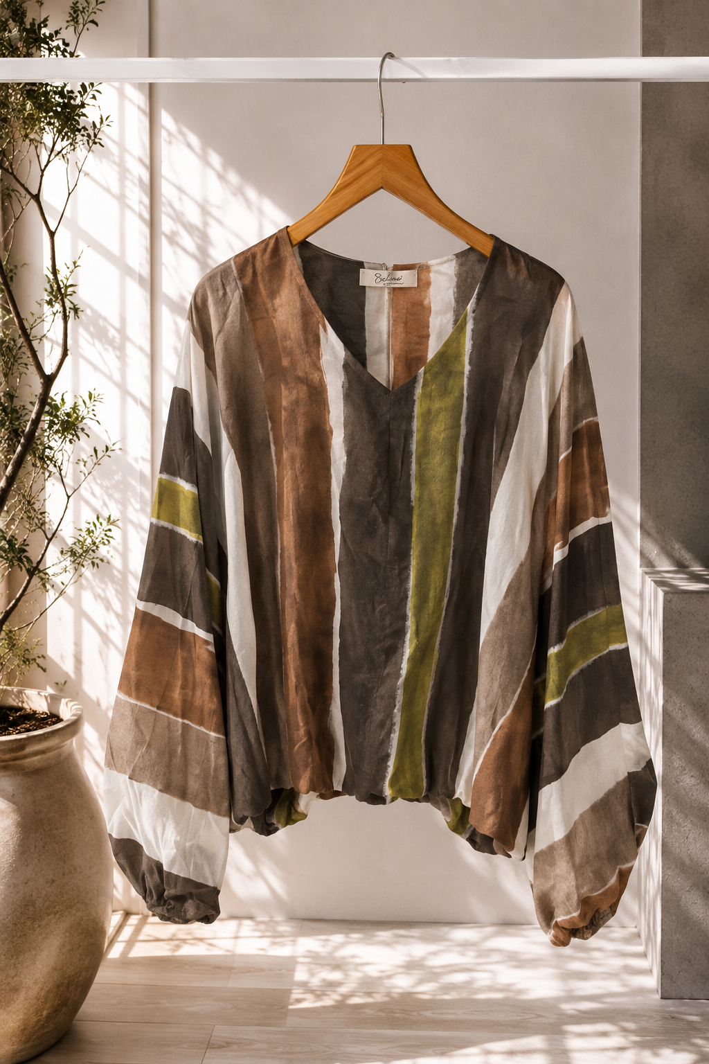 Fledermaus-Shirt „Sevilla“ – Herbstliebe in Tencel Bluse Made in Italy 34-44
