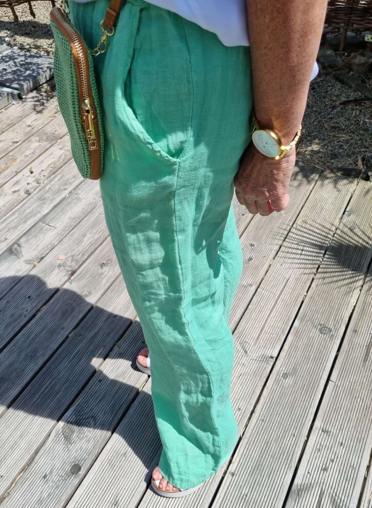 LINEN JOGPANT ALMA GRÜN 34-42 Made in Italy Leinen Hose PANT Sommerhose LINEN JOGPANT ALMA GRÜN 34-42 Made in Italy Leinen Hose PANT Sommerhose