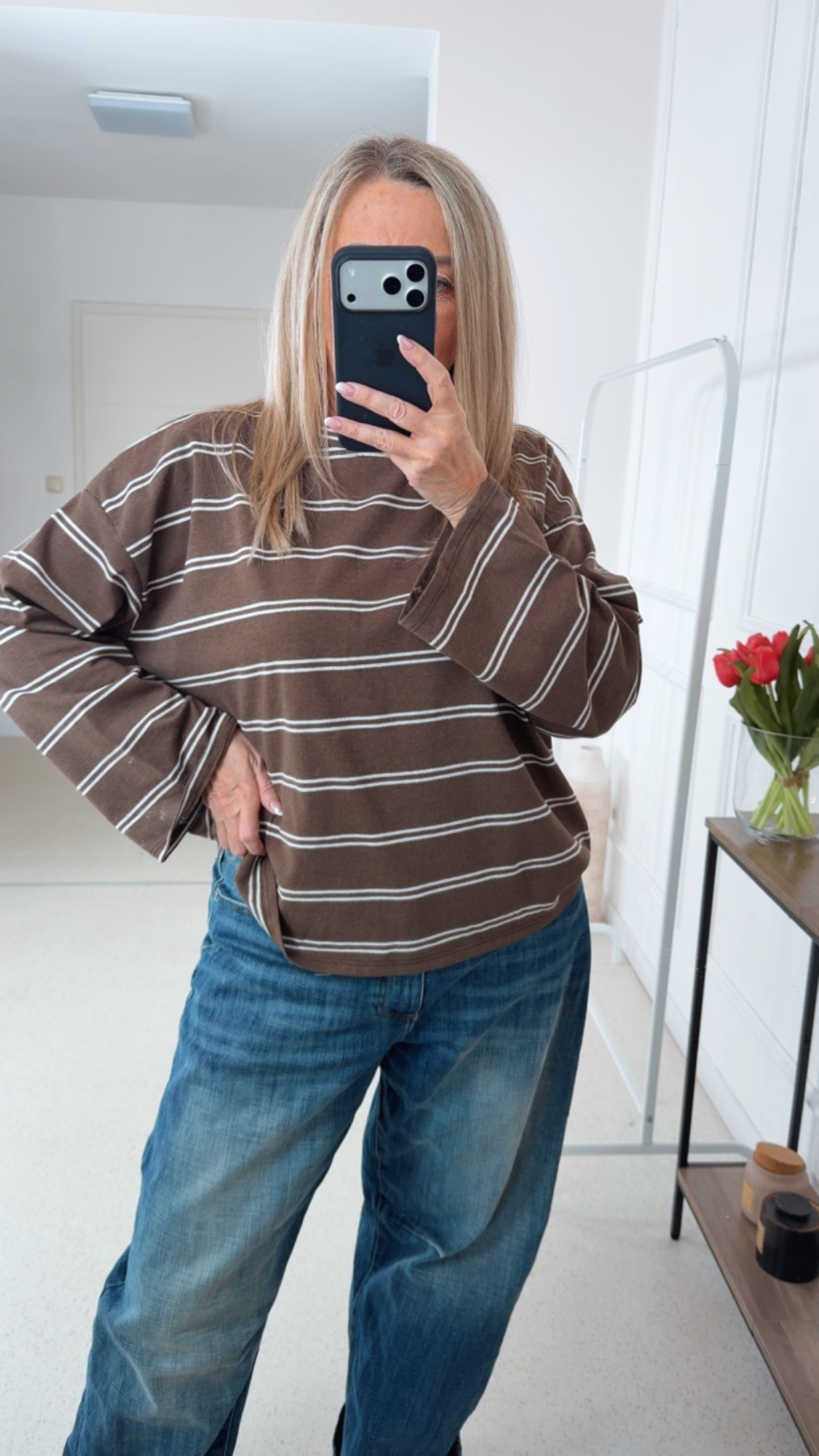 BASIC SHIRT KURTI STRIPES 36 -44 Made in Italy Longsleeve