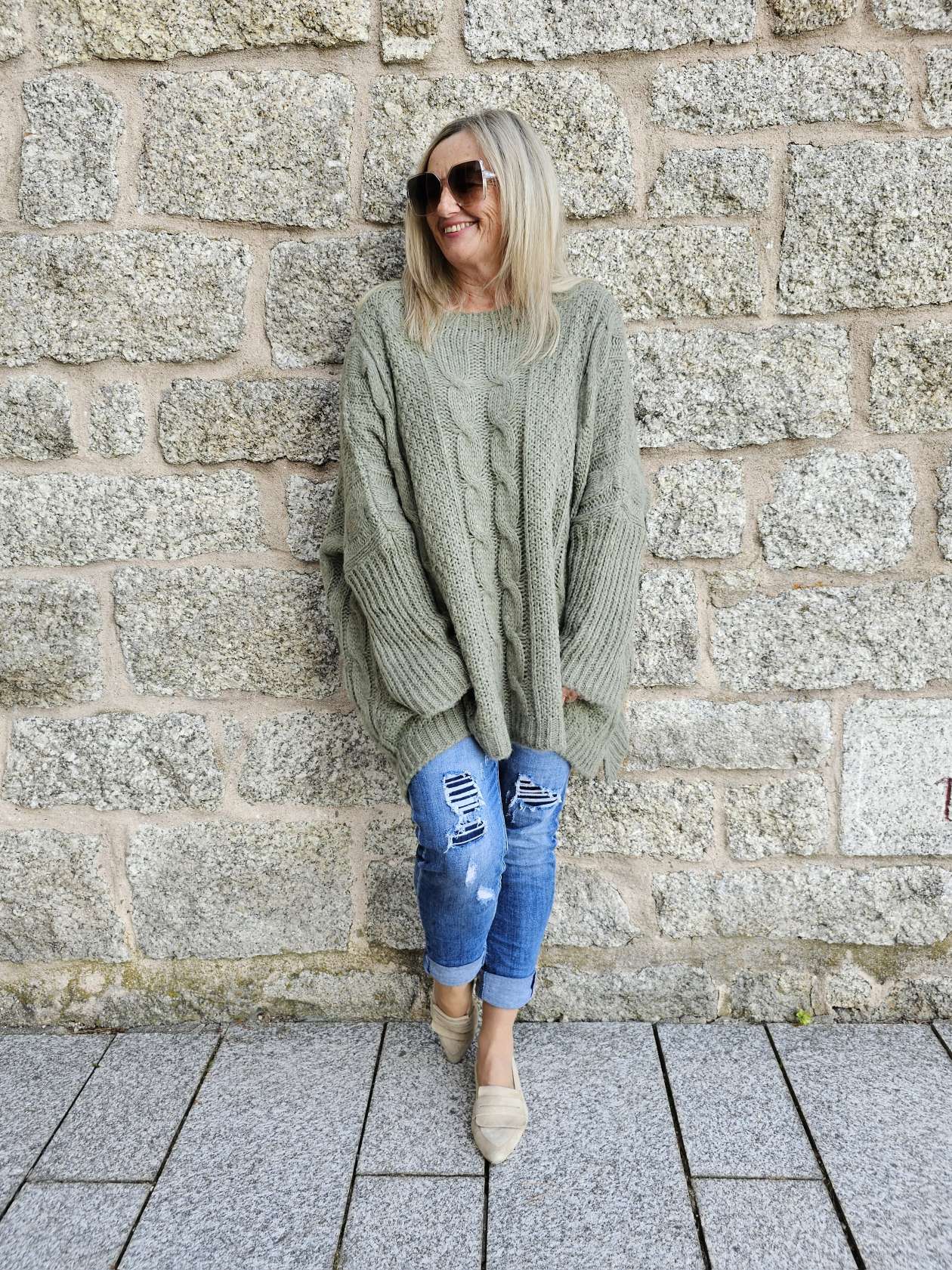 STRICKPULLOVER ZOPFMUSTER TARA Oversize Pullover Made in Italy 36 - 48/50 STRICKPULLOVER ZOPFMUSTER TARA Oversize Pullover Made in Italy 36 - 48/50