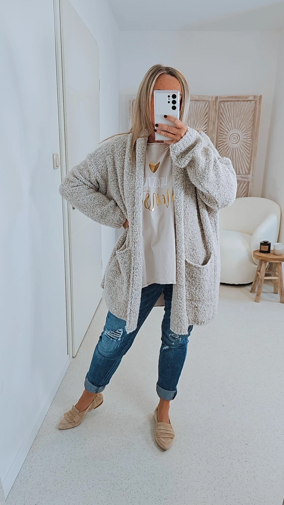 BOUCLE KNIT CARDIGAN MIRIAM SHORT 34-42 Made in Italy kurze Strick Jacke Oversize BOUCLE KNIT CARDIGAN MIRIAM SHORT 34-42 Made in Italy kurze Strick Jacke Oversize