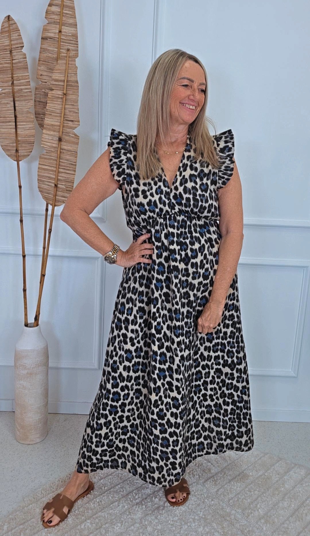 MUSSELIN LEO KLEID ZOE 34 - 42 Made in Italy ärmellos Rüsche