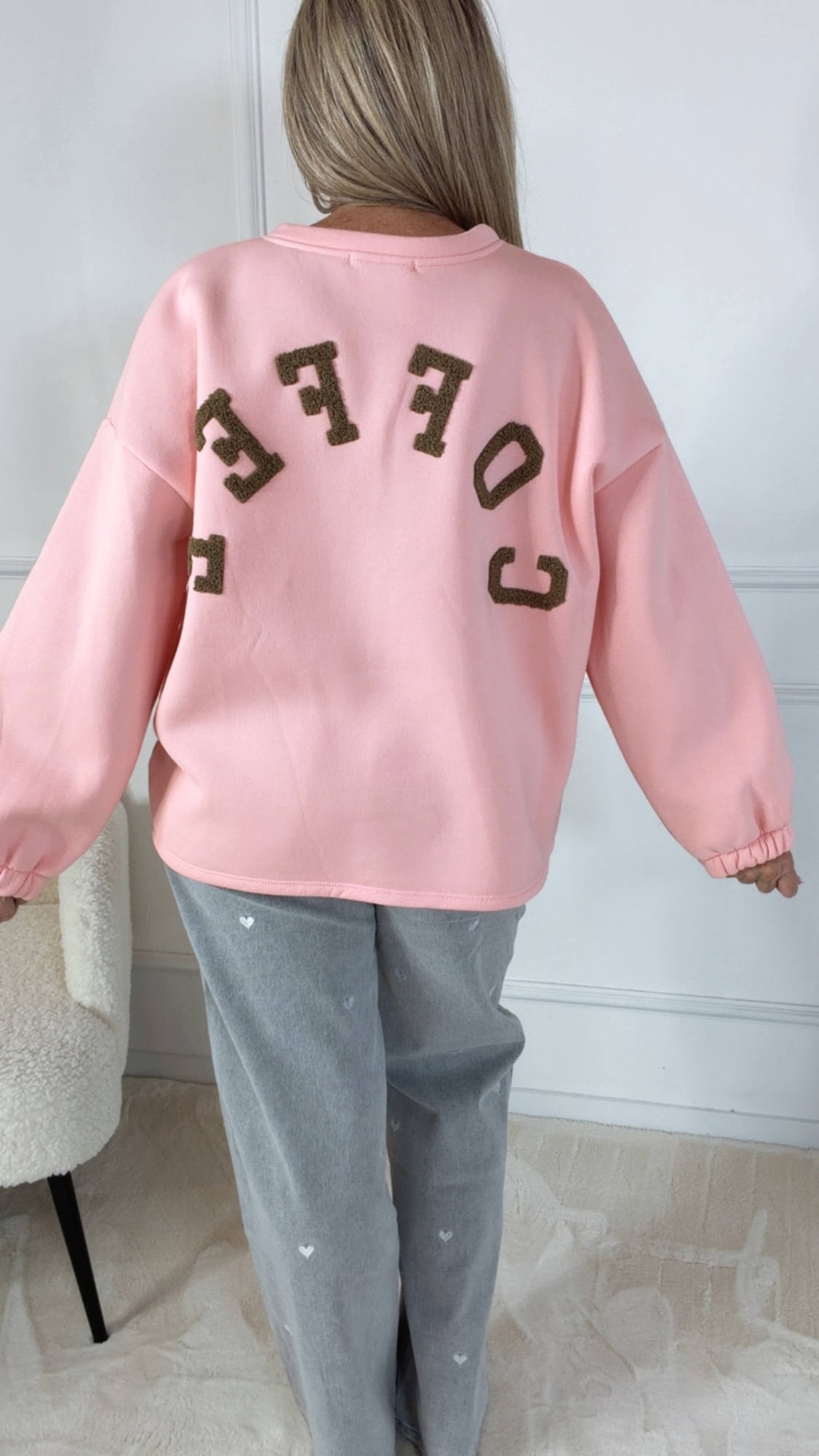 STATEMENT SWEATER COFFEE  Made in Italy 34-42