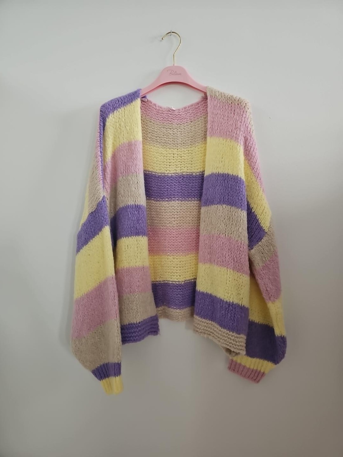 Cardigan mit Blockstreifen Strickjacke I SJ0035 I Made in Italy 34-44