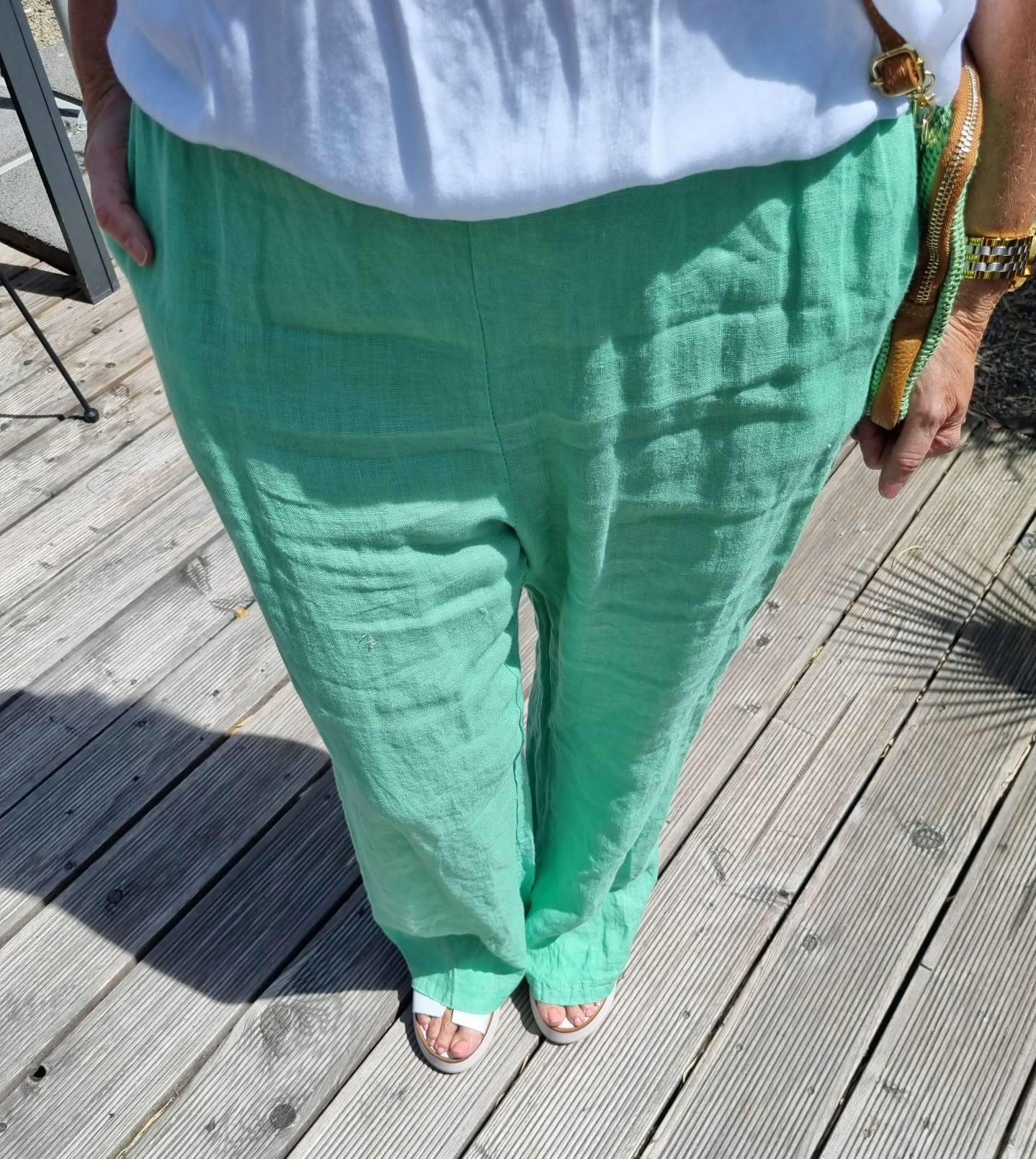 LINEN JOGPANT ALMA GRÜN 34-42 Made in Italy Leinen Hose PANT Sommerhose LINEN JOGPANT ALMA GRÜN 34-42 Made in Italy Leinen Hose PANT Sommerhose
