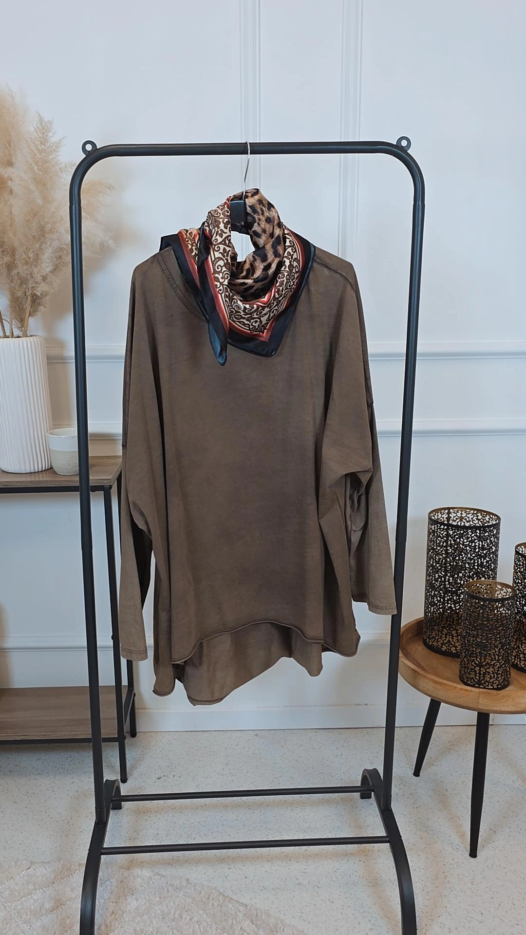 VOKUHILA SHIRT KATJA 34-44/46 Rundhals/Stonewashed Made in Italy
