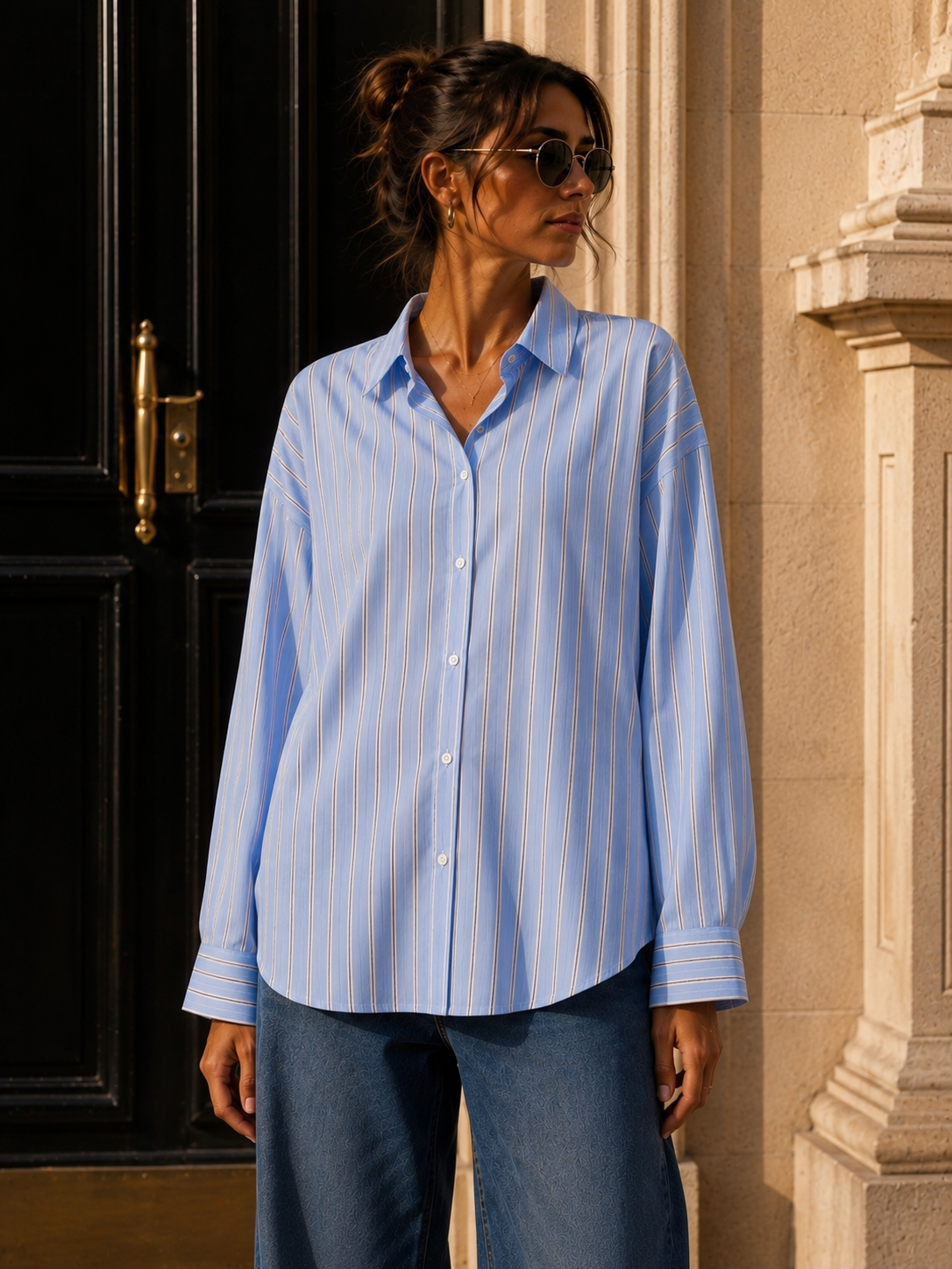 Bluse Gestreift Basic I B0031 I Made in Italy 34-40/42