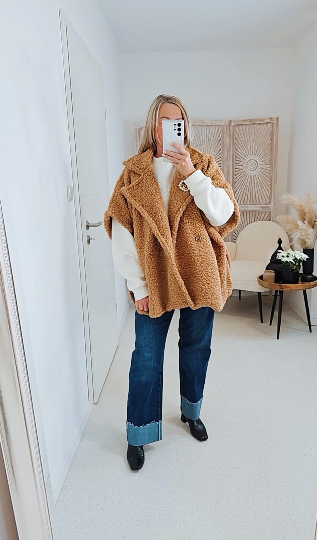 TEDDY WESTE ANNI Made in Italy 34-46/48 Mantel Jacke ärmellos COAT TEDDY WESTE ANNI Made in Italy 34-46/48 Mantel Jacke ärmellos COAT