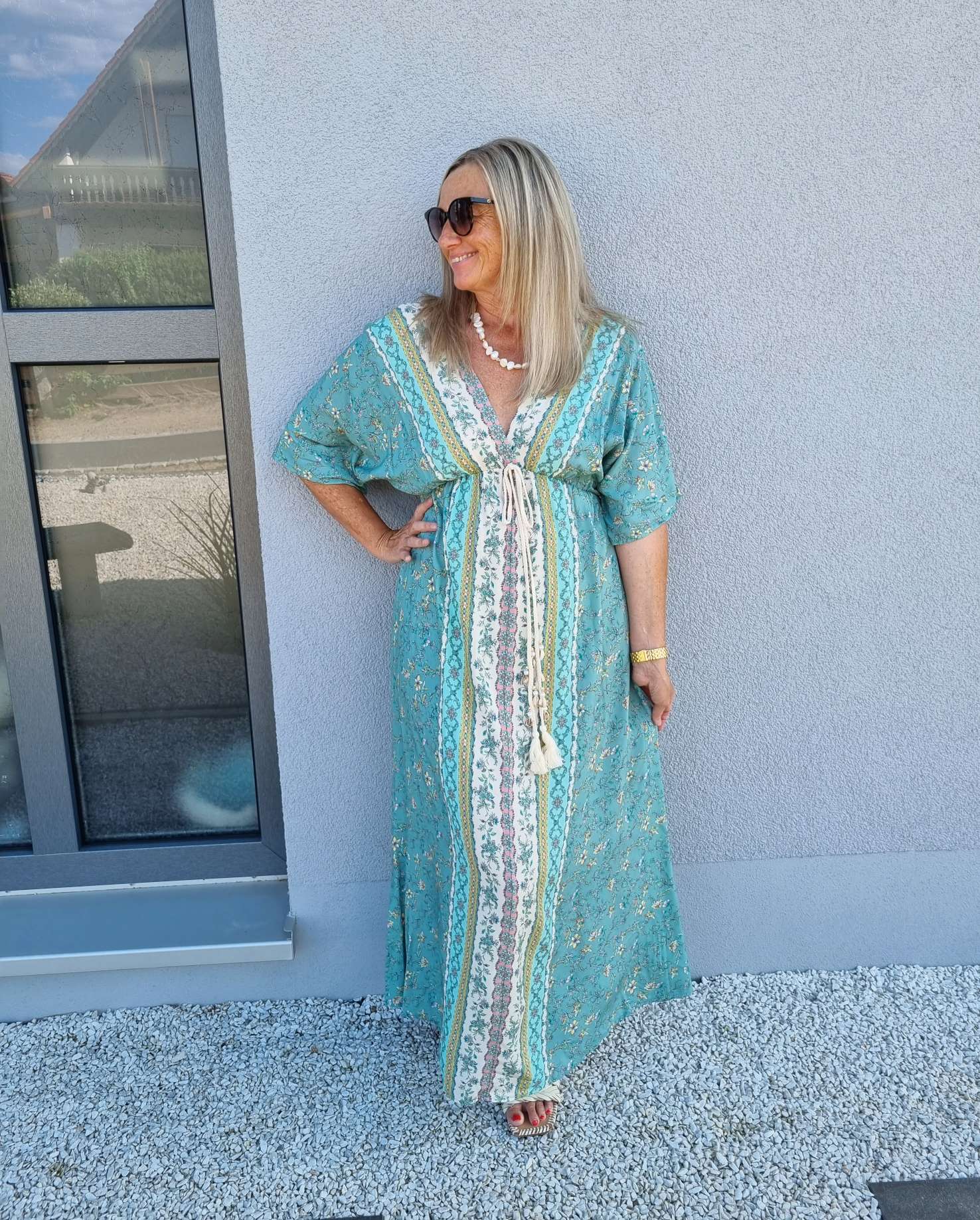 FLORAL MAXI DRESS VIVI MINT GRÜN 34-42 Made in Italy langes Sommer Kleid FLOWERS Blumen Boho FLORAL MAXI DRESS VIVI MINT GRÜN 34-42 Made in Italy langes Sommer Kleid FLOWERS Blumen Boho