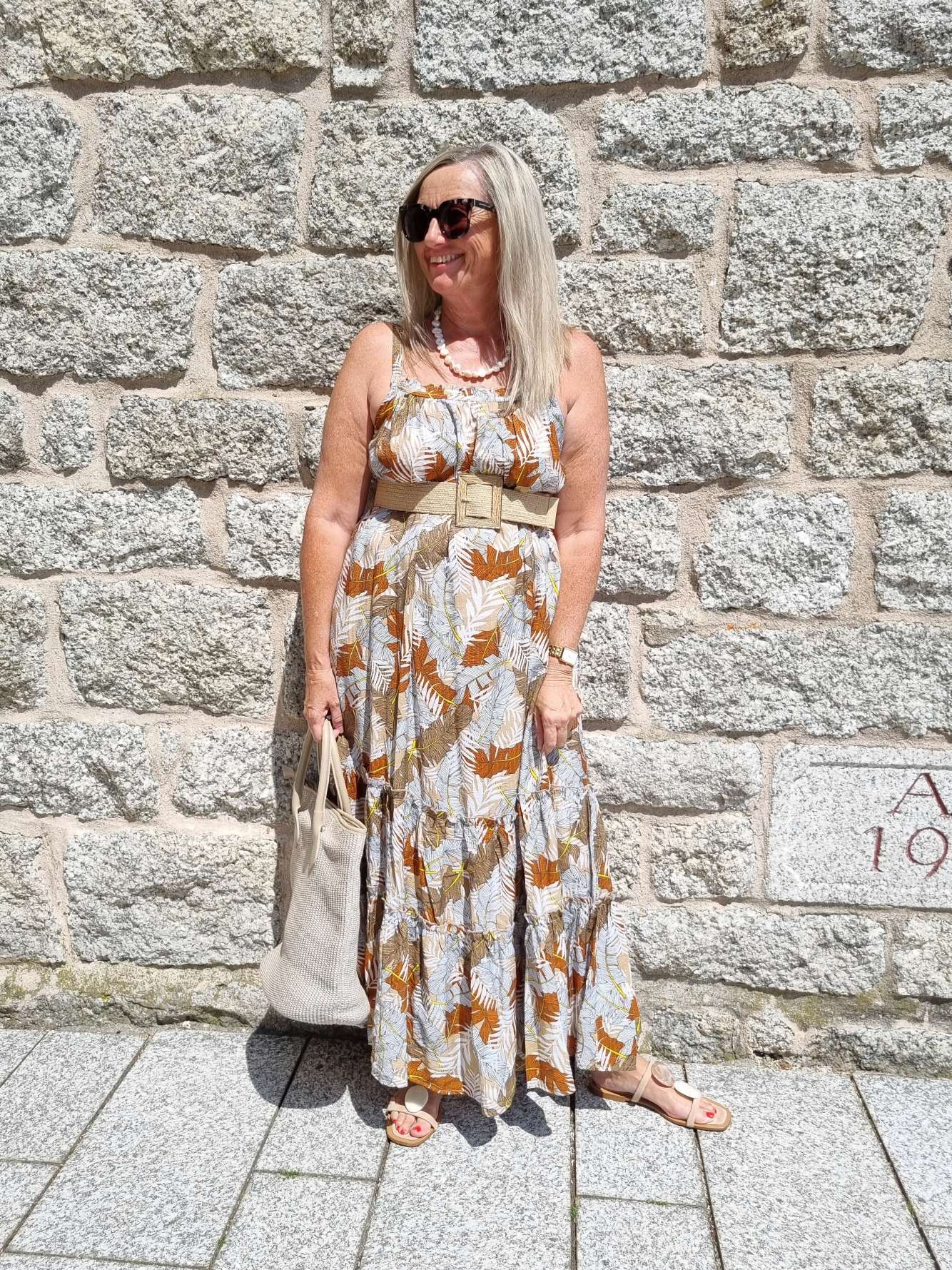 SPAGHETTI DRESS CARMEN NATUR 36-42 Italy Style Maxi Kleid Sommer Strandkleid LEAVES Italy Style SPAGHETTI DRESS CARMEN NATUR 36-42 Italy Style Maxi Kleid Sommer Strandkleid LEAVES Italy Style