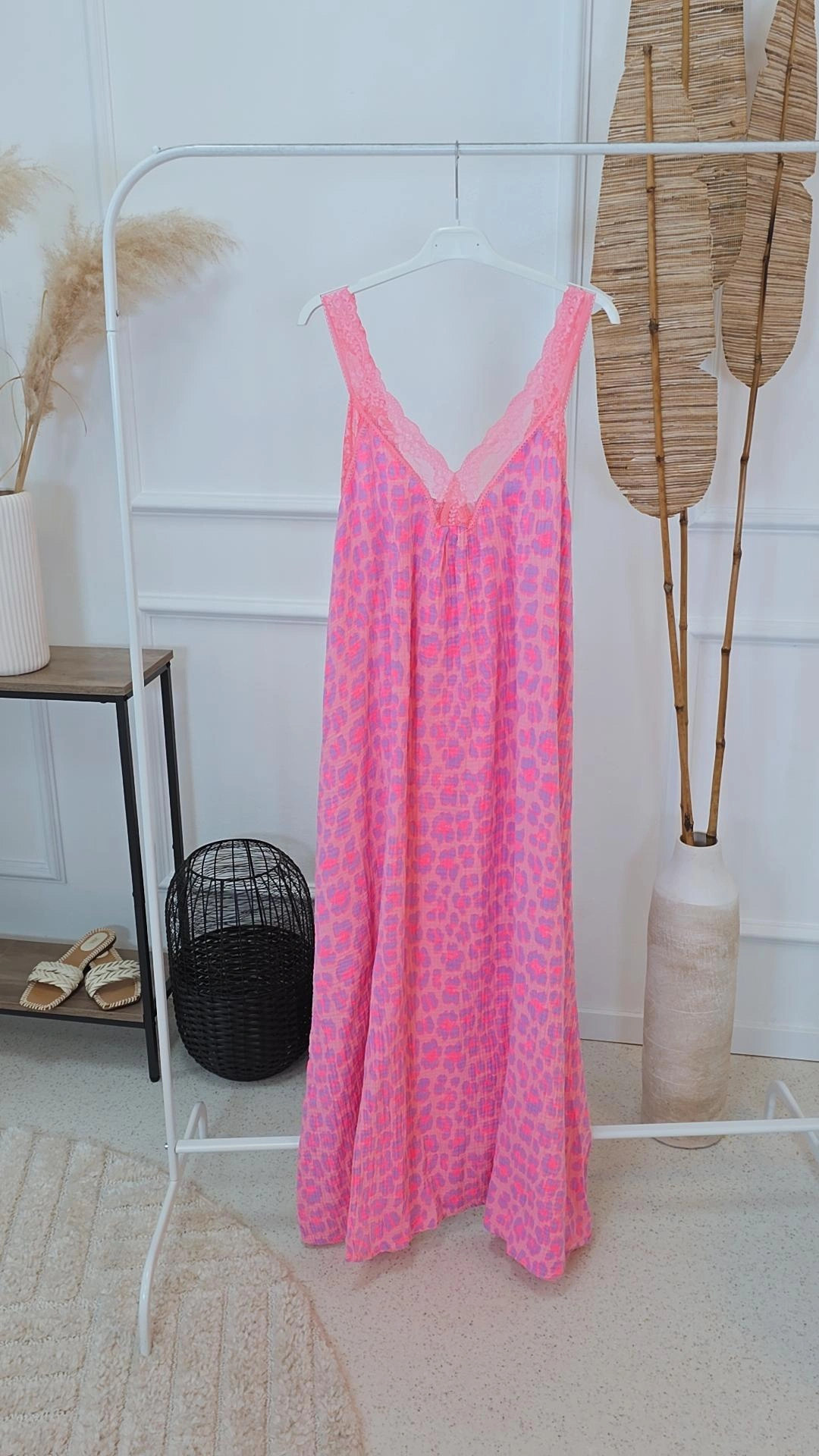 MUSSELIN LACE DRESS BAMBOO LEO Spitzenkleid Made in Italy  34-42/44