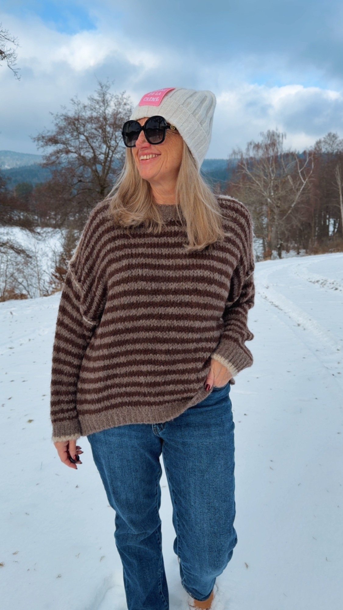 KURZER KNIT SWEATER MARIELLA im Streifendesign 34-42/44 Made in Italy Strick Pullover Pulli