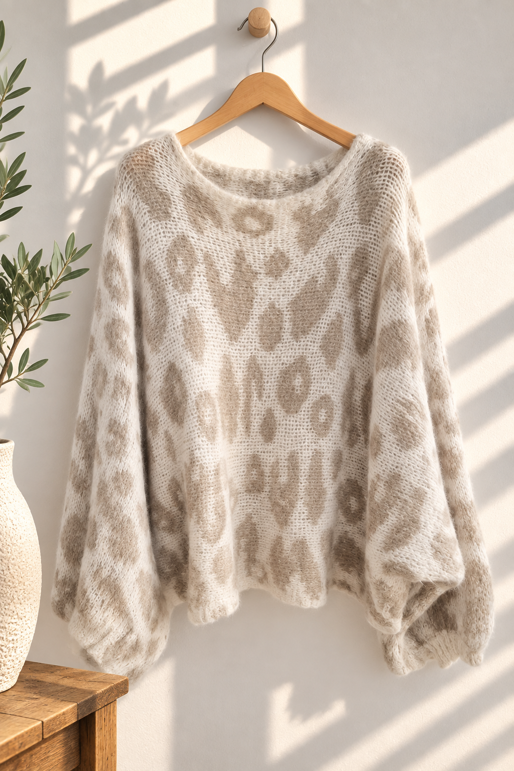 Strickpullover Leo-Look – Fledermaus-Style | Made in Italy | One Size bis ca. Gr. 44 | SP0086 Strick Pullover