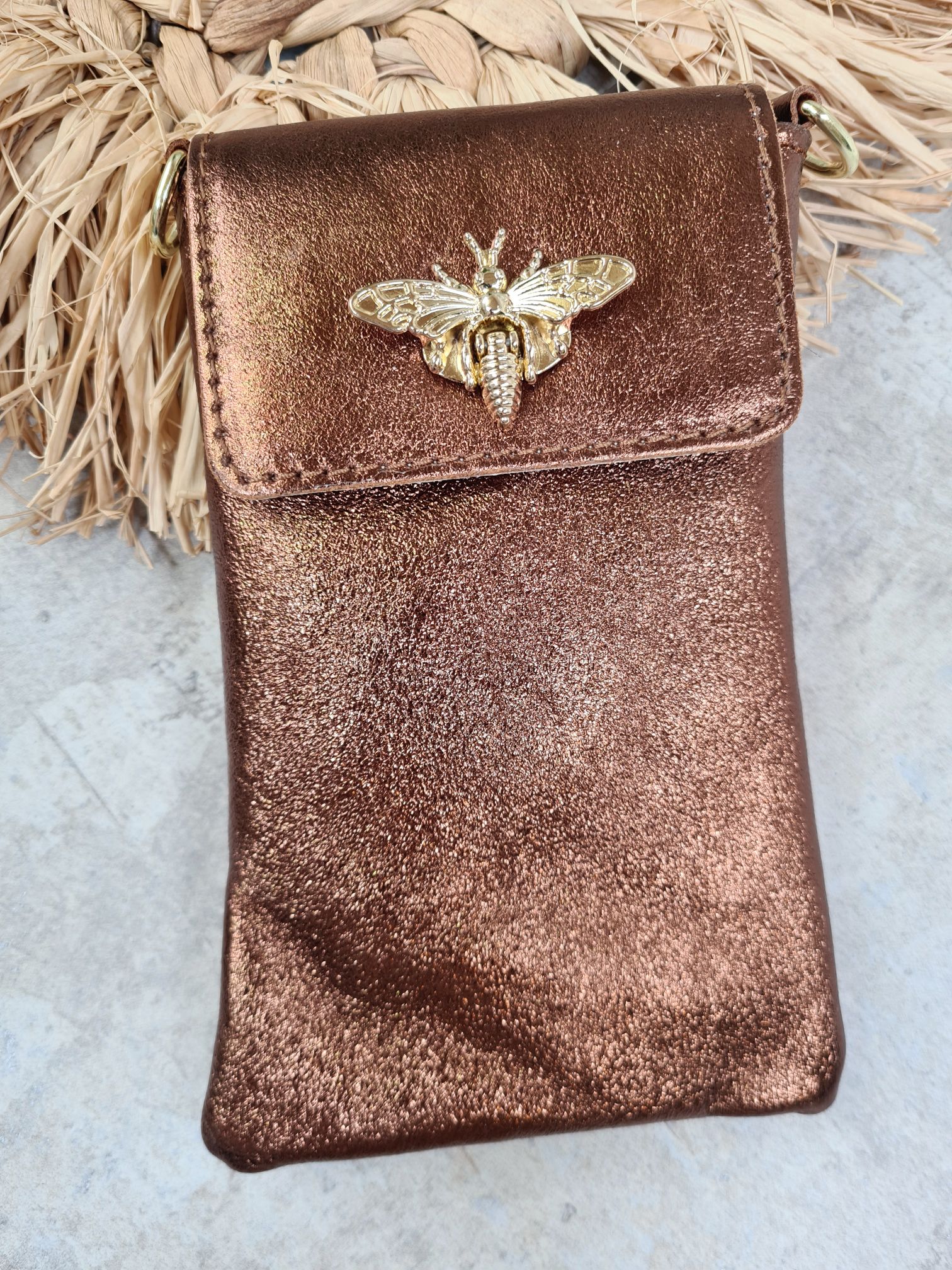 HANDYTASCHE BIENE SMALL METALLIC Ledertasche Umhängetasche Made in Italy echt Leder Tasche versch. Farben HANDYTASCHE BIENE SMALL METALLIC Ledertasche Umhängetasche Made in Italy echt Leder Tasche versch. Farben