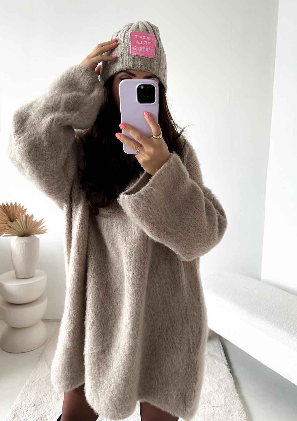 COZY KNIT SWEATER CIAM LANG / OVERSIZE 34 - 44 Strick Pullover, Strick-Kleid Made in Italy