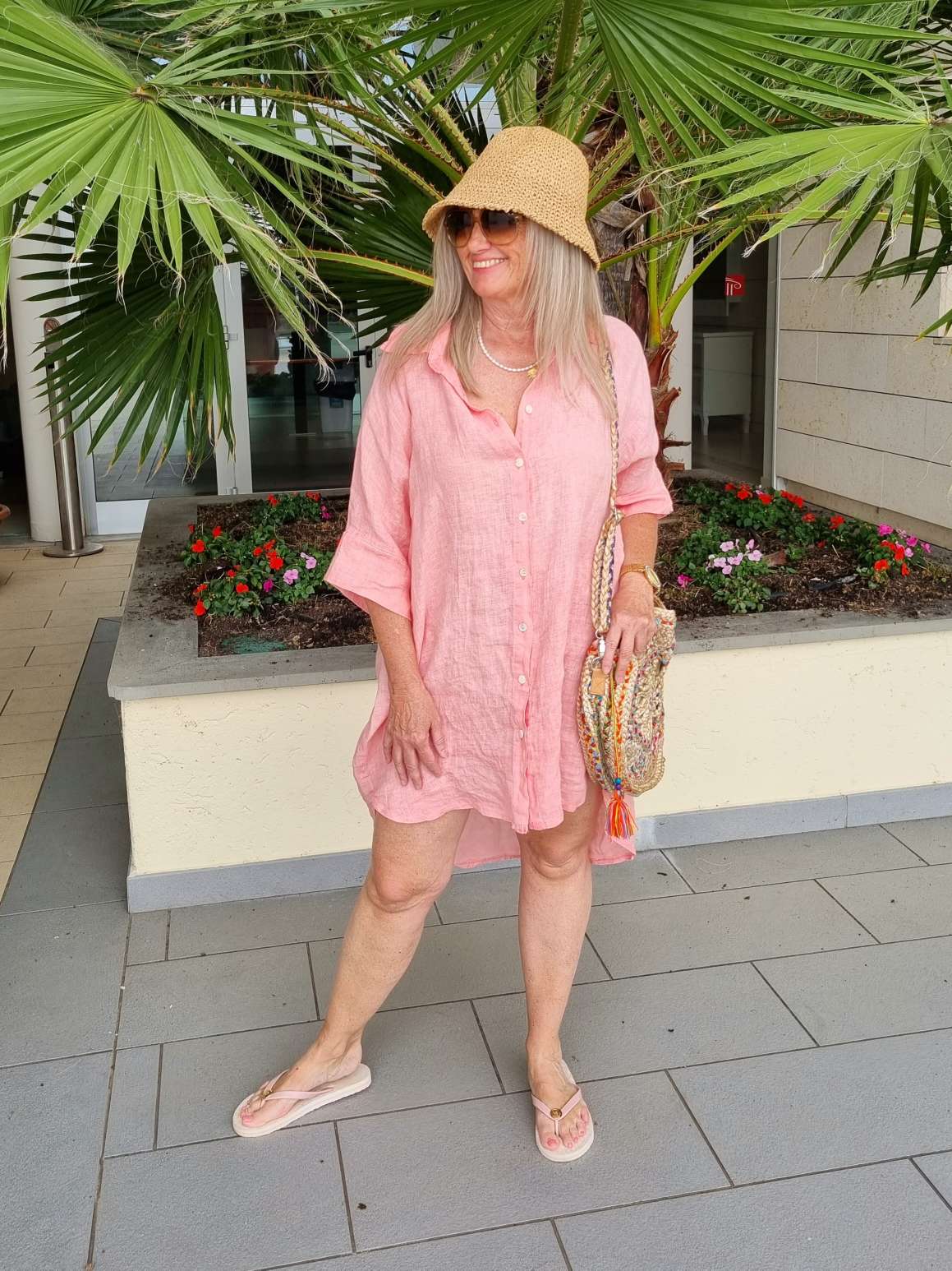 LINEN TUNIKA AREZZO LONG KORALLE Leinen Bluse Kleid Made in Italy 34-42 Longbluse LINEN TUNIKA AREZZO LONG KORALLE Leinen Bluse Kleid Made in Italy 34-42 Longbluse