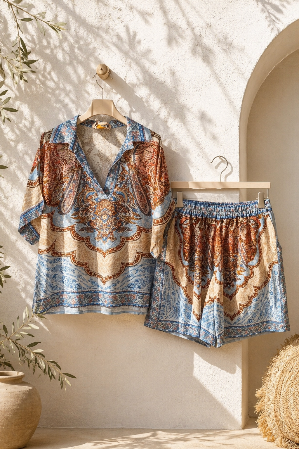 Exklusiv Silky Signature Set „Calista“ ✨ Shirt & Short Made in Italy 34-42