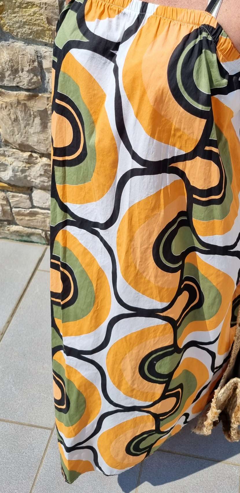 SPAGHETTI DRESS AOSTA ORANGE KHAKI 34-42 Made in Italy Maxi Kleid Sommer Strandkleid SPAGHETTI DRESS AOSTA ORANGE KHAKI 34-42 Made in Italy Maxi Kleid Sommer Strandkleid