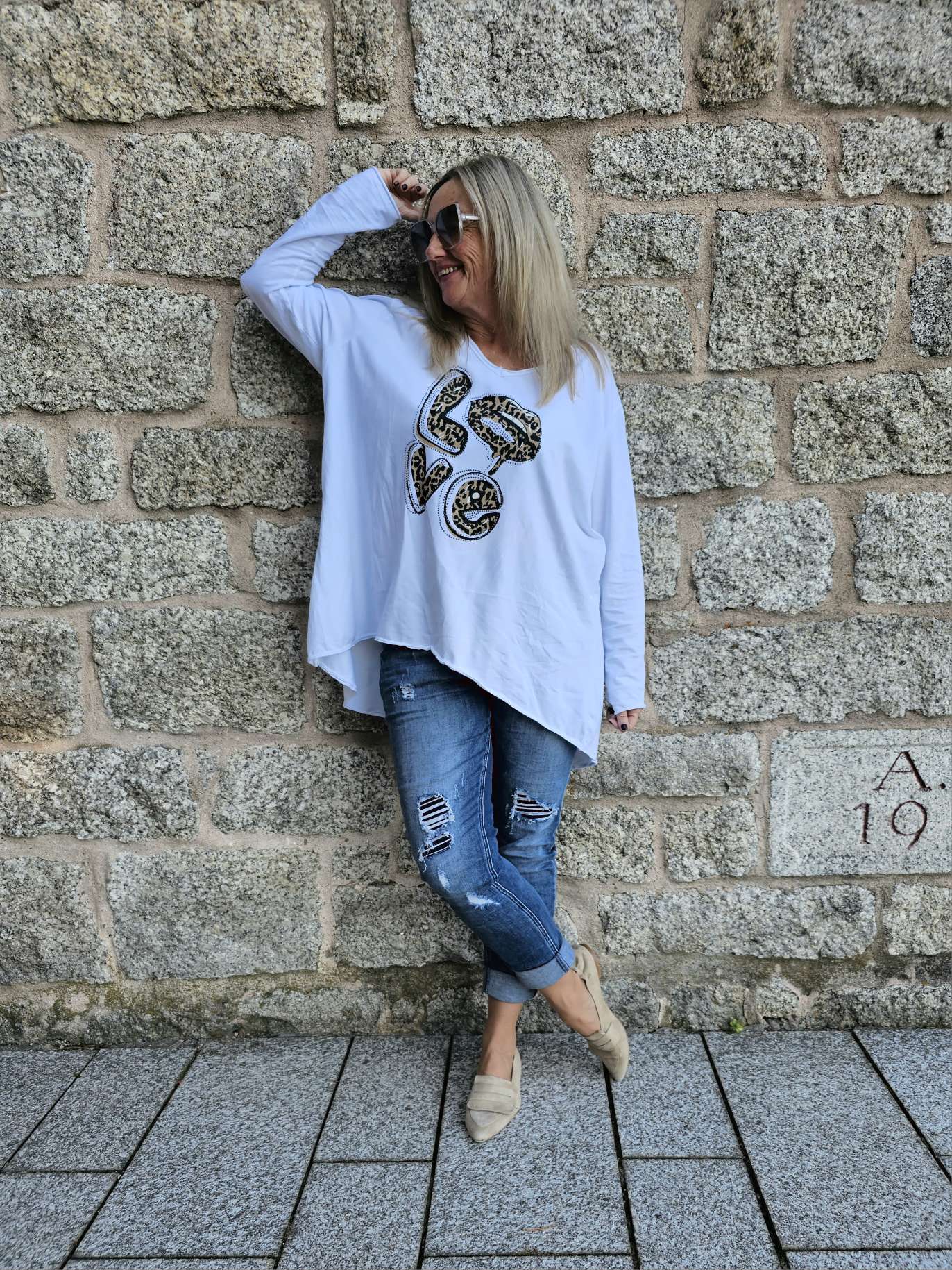 OVERSIZE BASIC SHIRT LEA 34 -42 Made in Italy Vokuhila