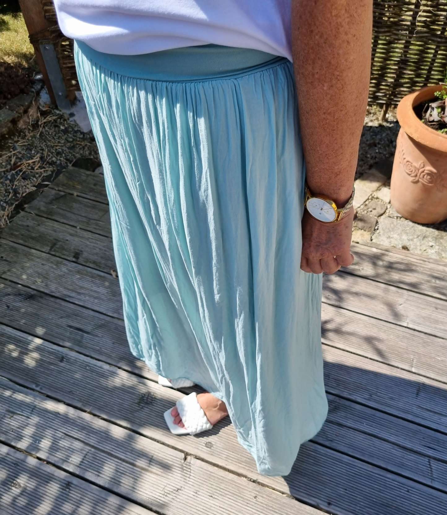 SHIRT MAXI SKIRT VENEZIA MINTGRÜN Made in Italy langer Rock 34-42 SHIRT MAXI SKIRT VENEZIA MINTGRÜN Made in Italy langer Rock 34-42