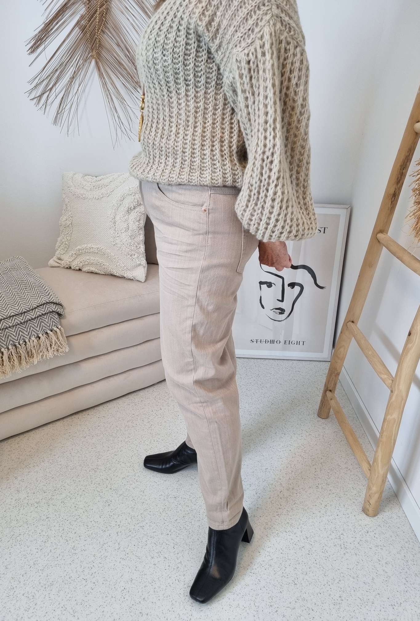 MOM JEANS EMILY BEIGE - VARIANTENARTIKEL Denim Baggy Stretch Hose MOM JEANS EMILY BEIGE - VARIANTENARTIKEL Denim Baggy Stretch Hose