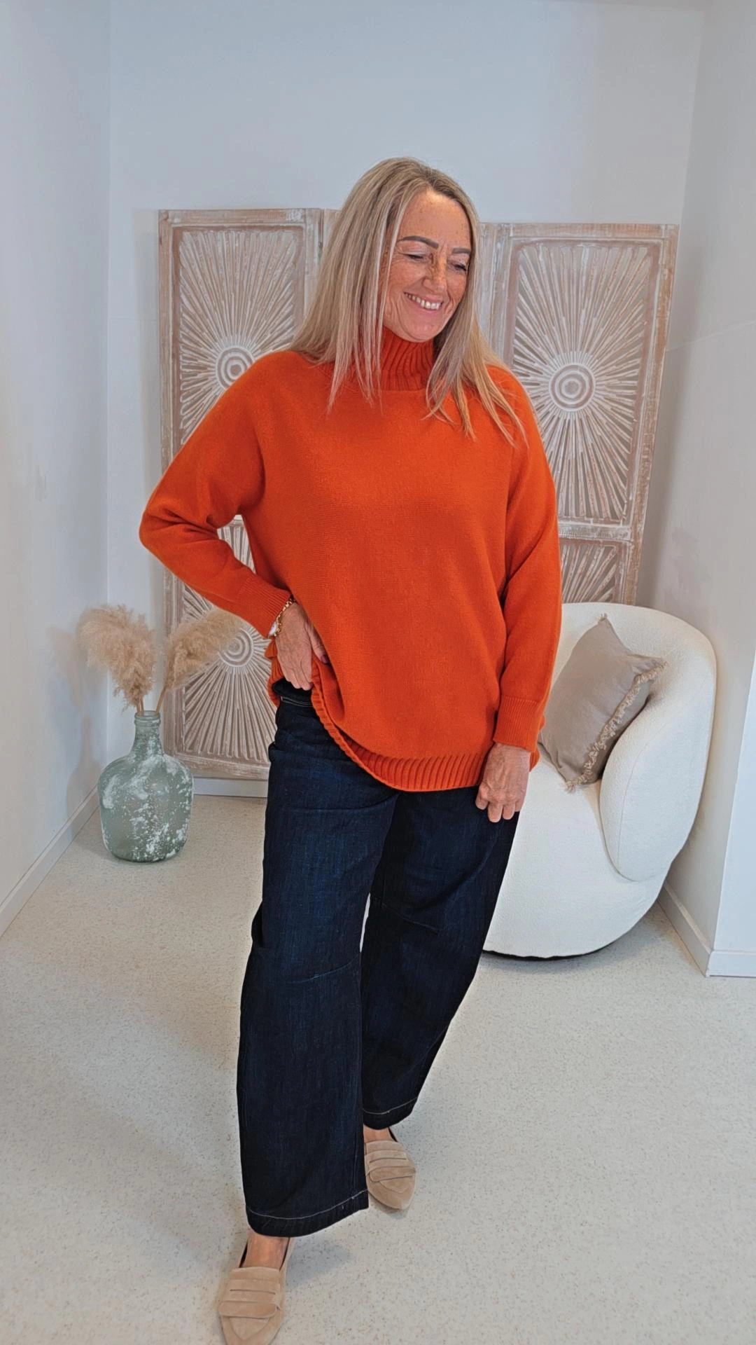 OVERSIZE KNIT SWEATER SAMANTHA Made in Italy 34-42/44 Strick Pullover
