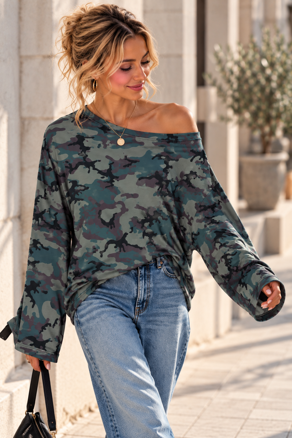 LONGSLEEVE CAMOUFLAGE Made in Italy Gr. 36 - 46 LS0108 Sweater