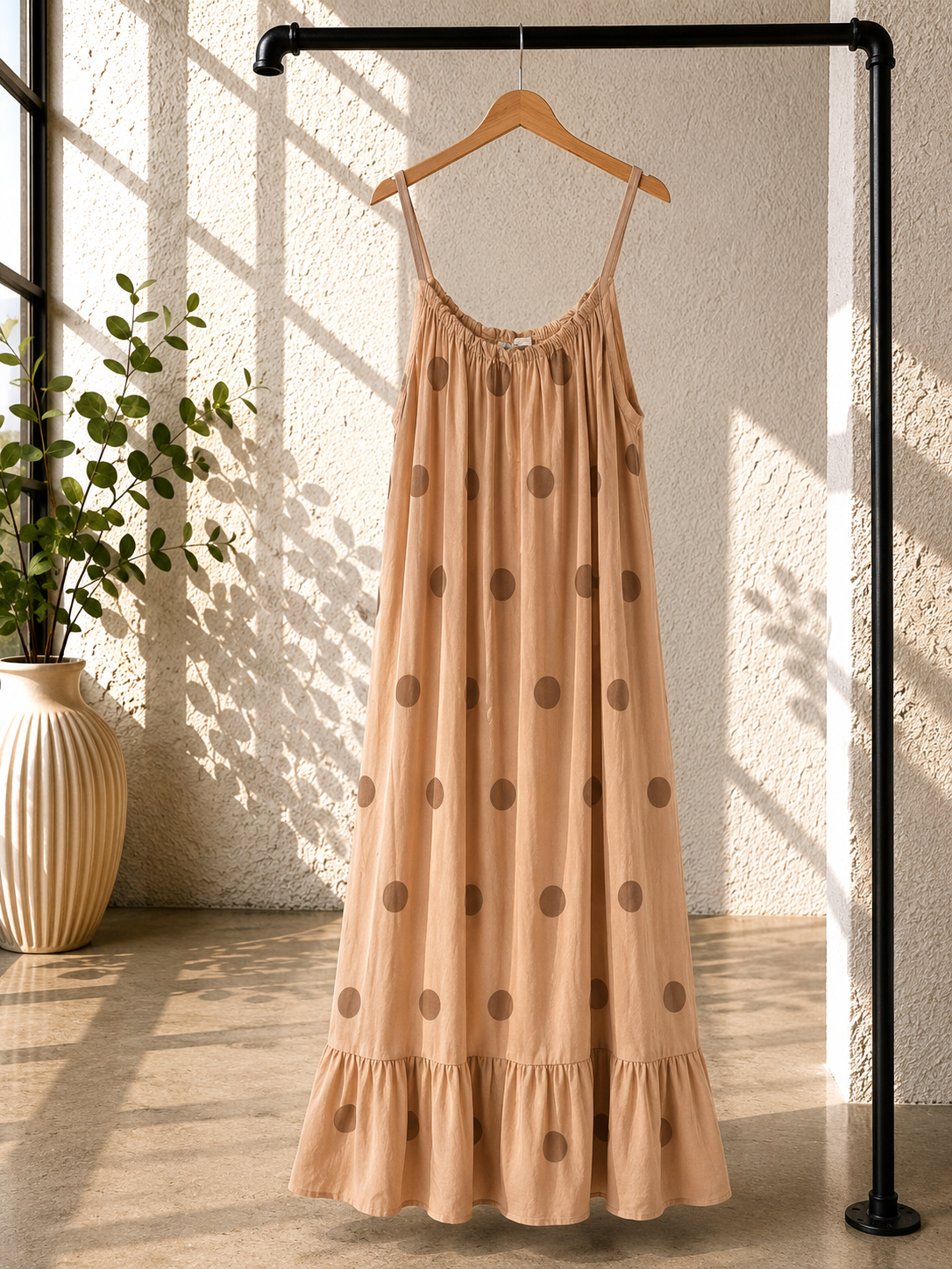Dots Kleid Isla Spaghettiträger Made in Italy 34-42