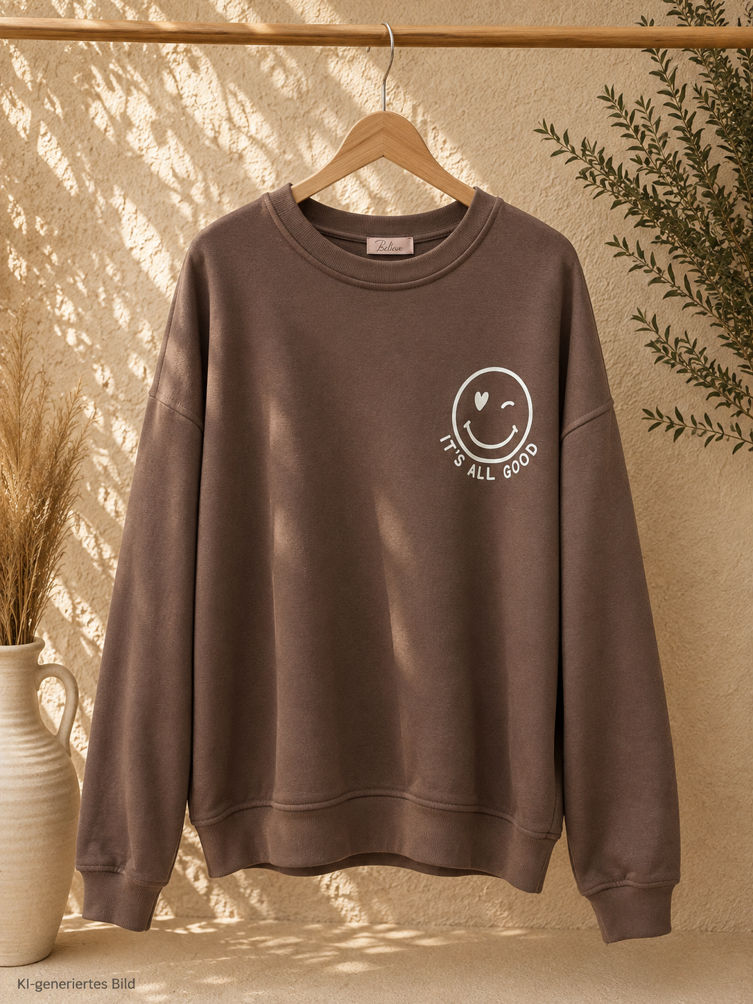 Sweatshirt „Happy Vibes NINA“ – Made in Italy