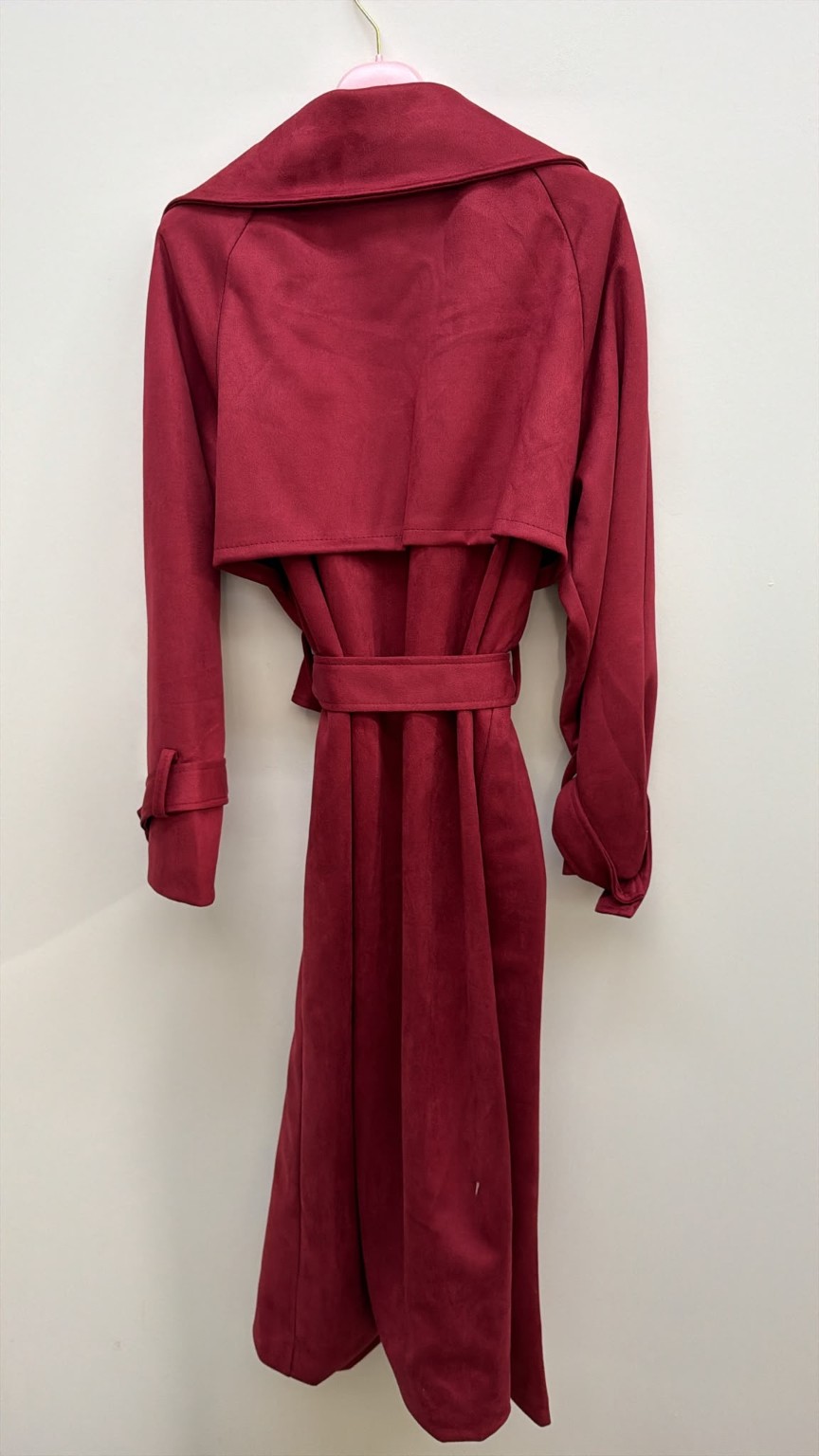Tansania – Trenchcoat Mantel in Velourleder-Optik mit Leo-Futter | Made in Italy