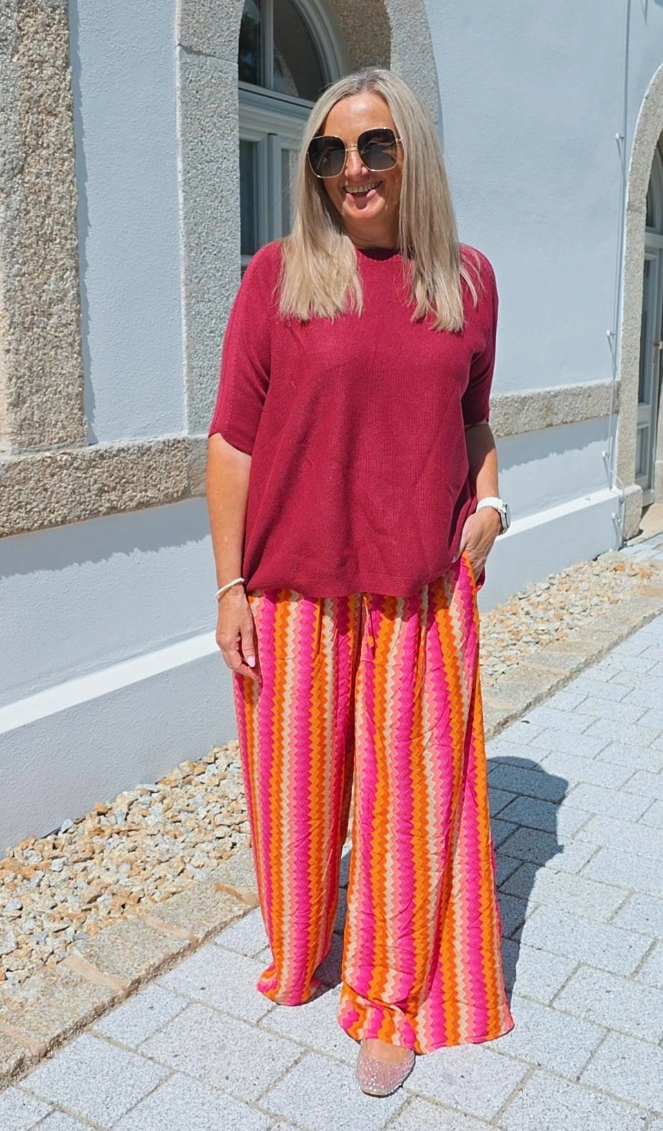 VISKOSE-STRICKSHIRT LEANDRA HALBARM 34-44 Made in Italy Kurzarm Pullover