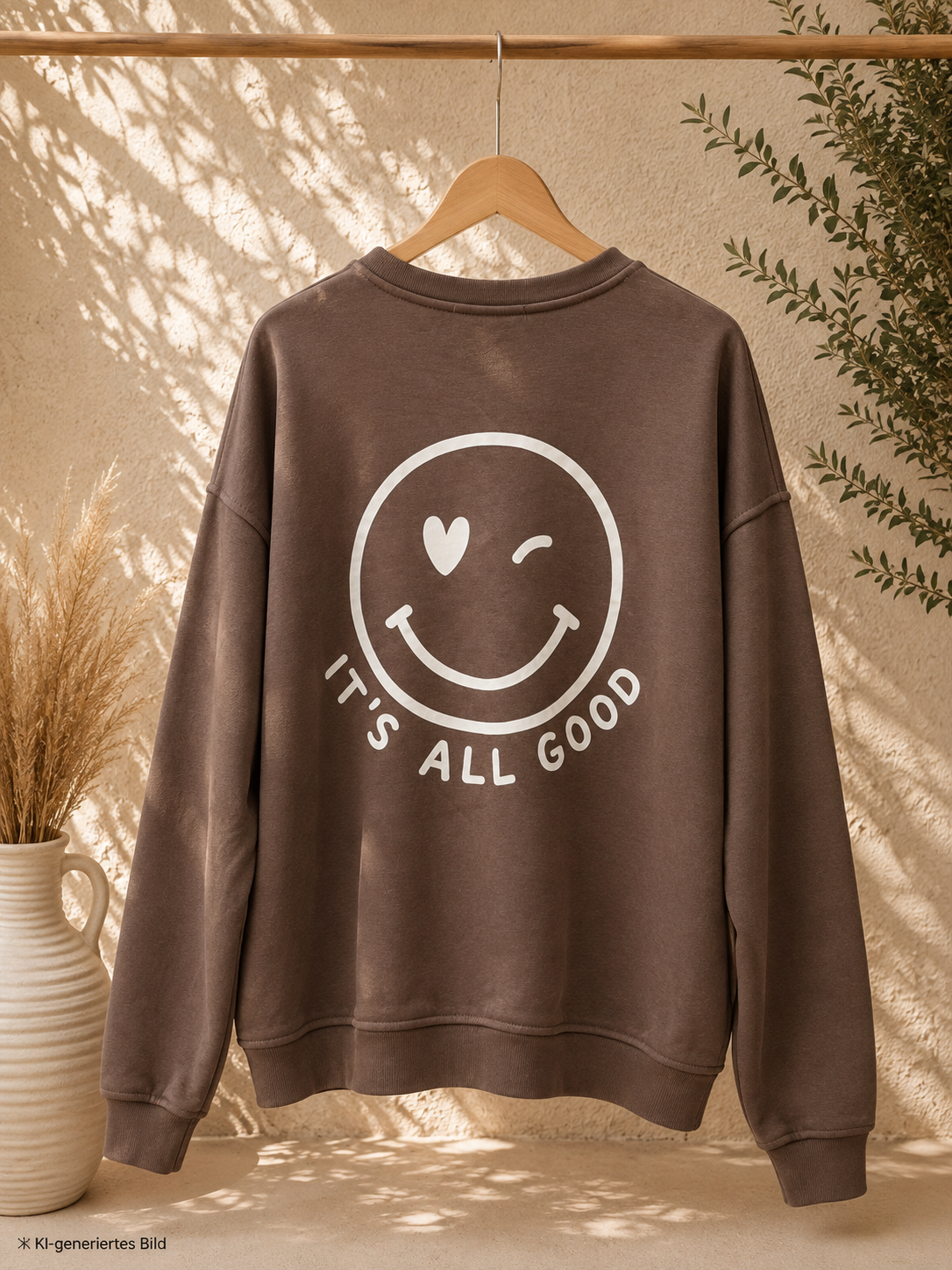 Sweatshirt „Happy Vibes NINA“ – Made in Italy