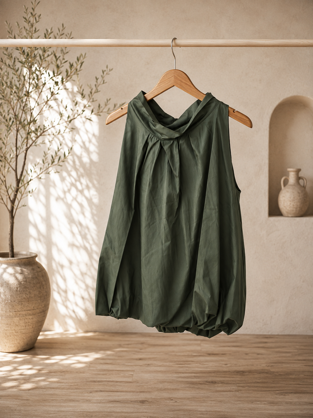Top Bluse Mariona Uni Bindung im Nacken Made in Italy 34-40/42