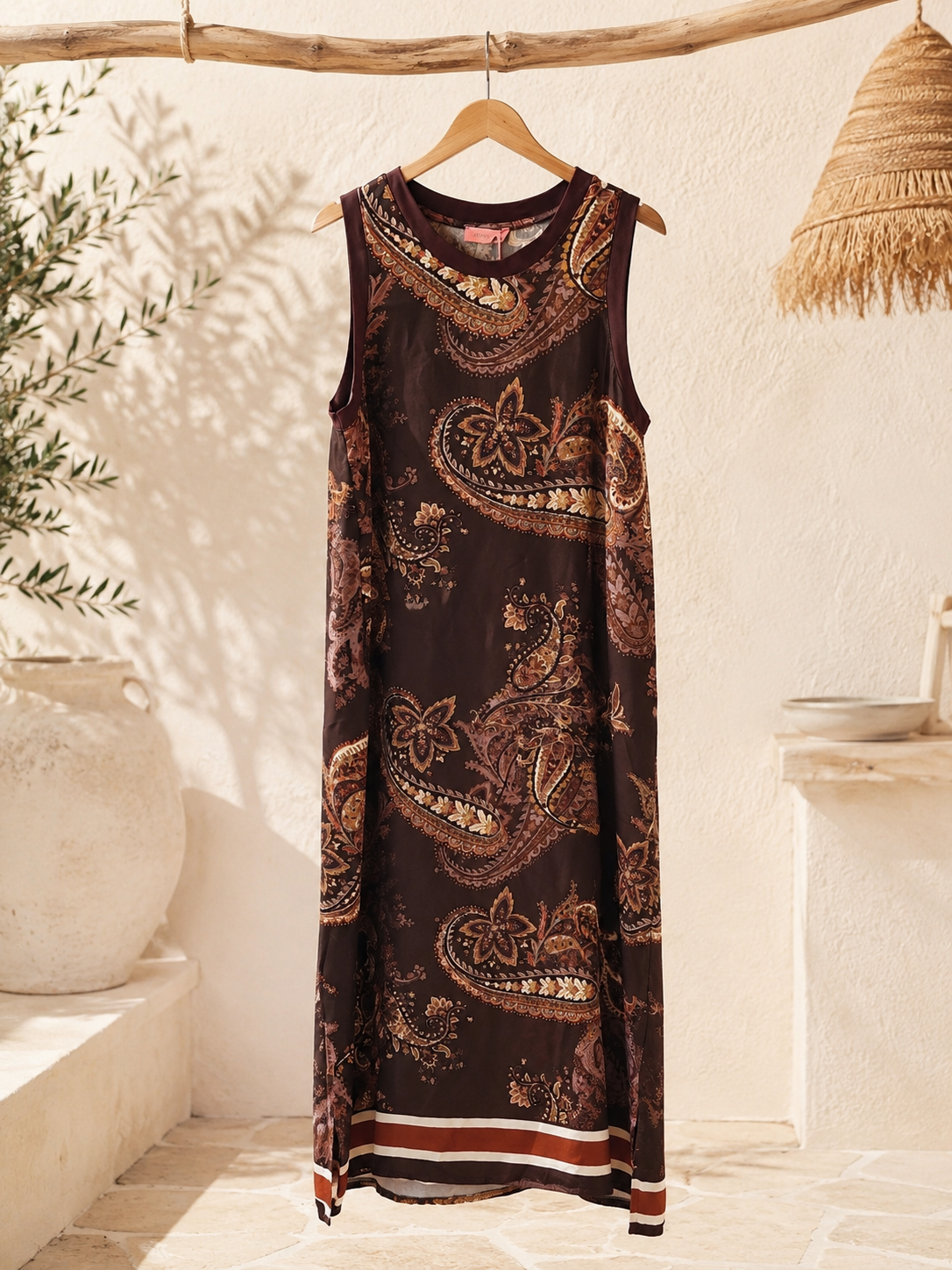 Satin-Kleid Evelina Paisley Made in Italy Viskose Qualtiät Gr. 34-40/42