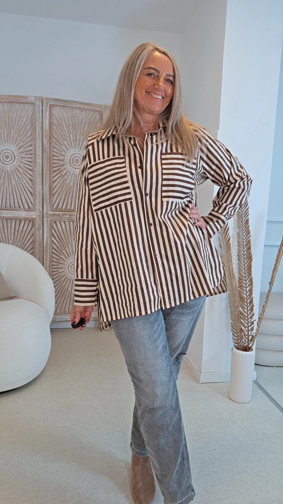 BLUSE COLMAR STREIFEN Made in Italy 34 - 44