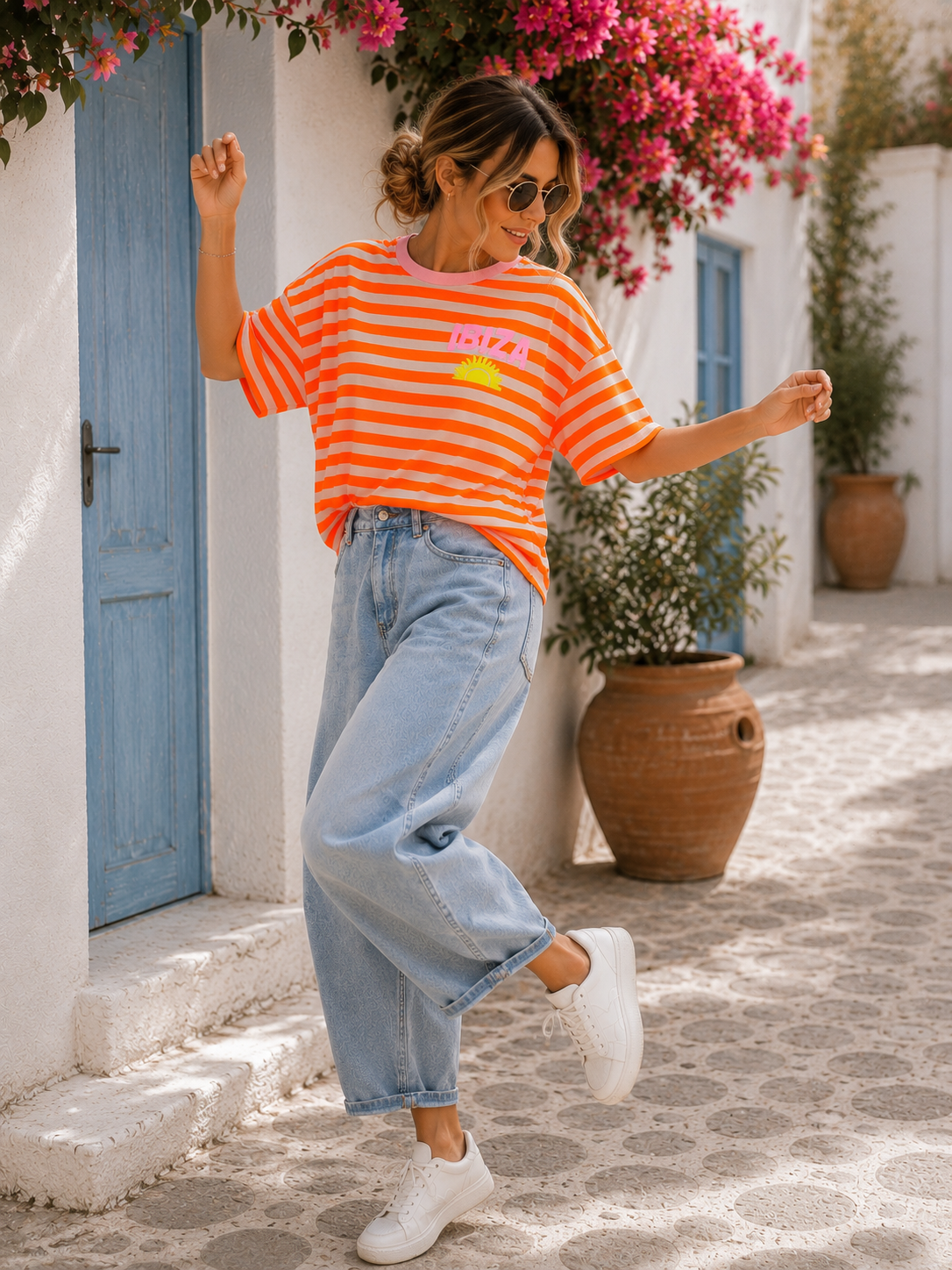 T-Shirt Alma Ibiza Sun Blockstreifen Made in Italy 34-42/44