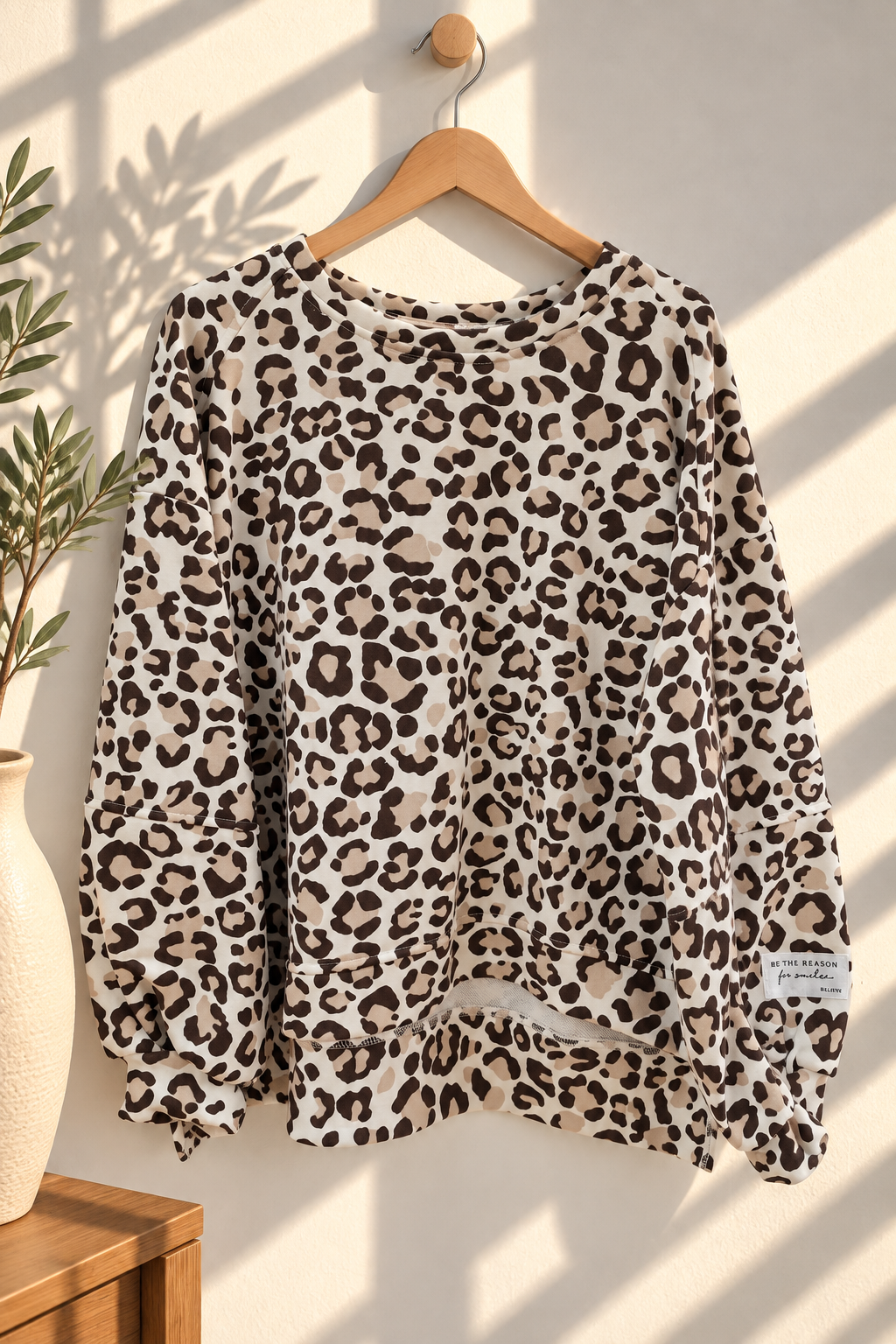 Leo Sweater mit Patch – SW0093 Made in Italy Gr 34-42