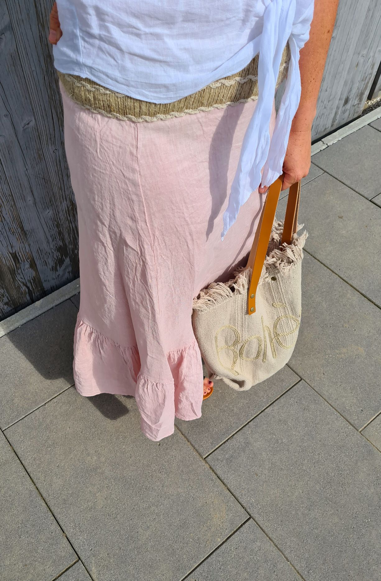 LINEN SKIRT KRISTIN ROSA 34-42 Made in Italy Leinen Midi Rock Bast Details LINEN SKIRT KRISTIN ROSA 34-42 Made in Italy Leinen Midi Rock Bast Details