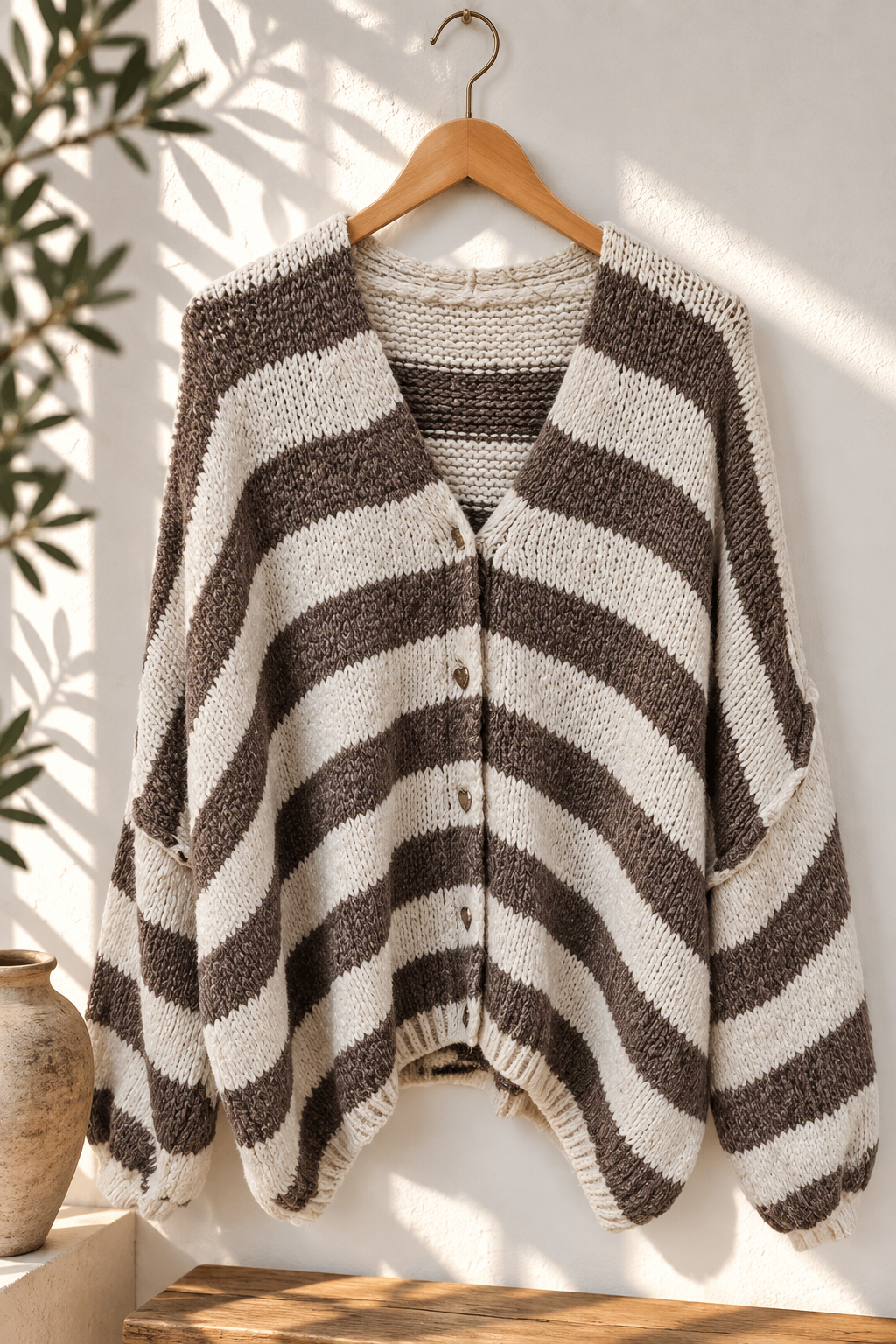 STRICKJACKE CARDIGAN BLOCKSTREIFEN Made in Italy Gr. 36 - 46 SJ0110