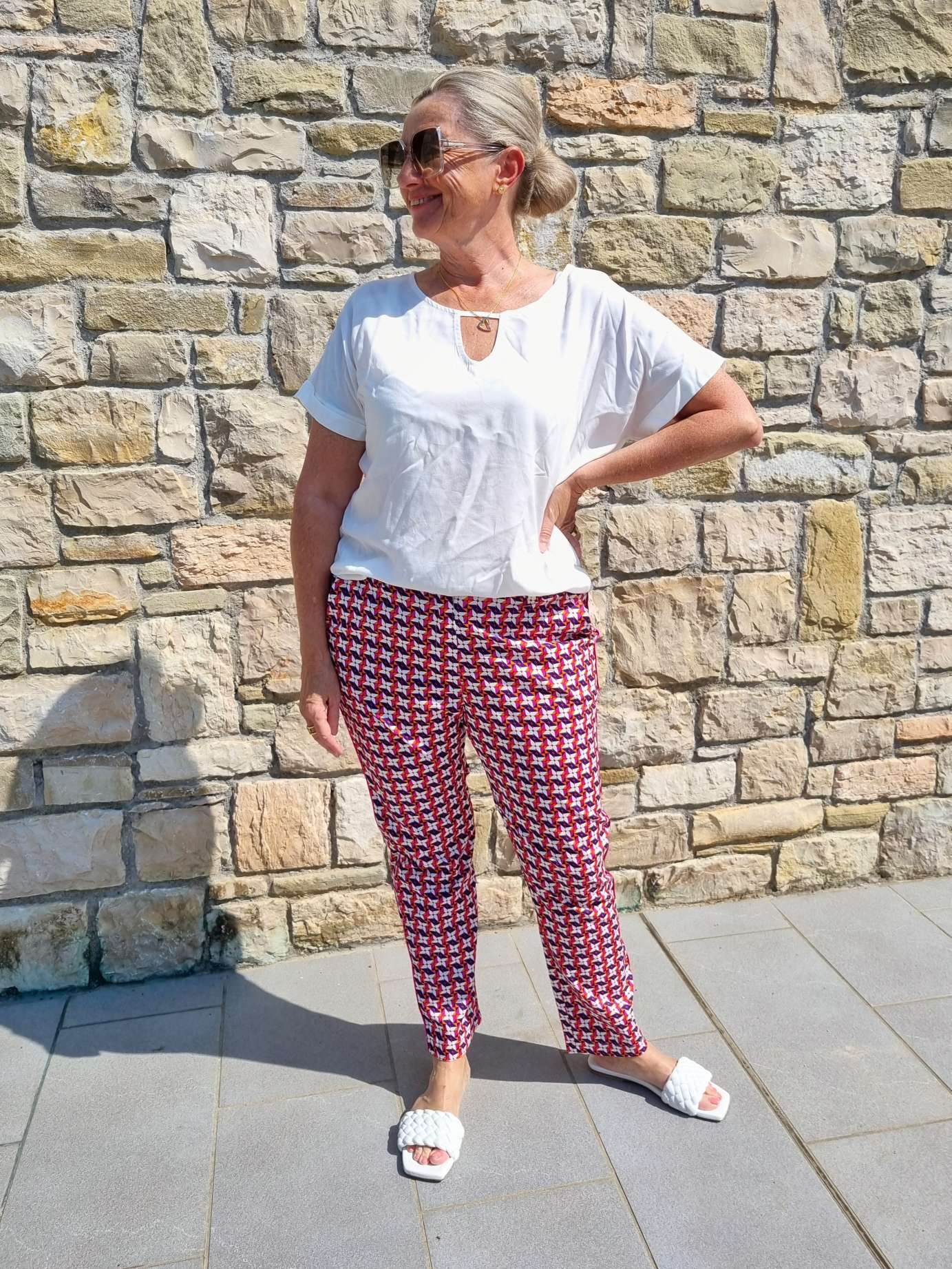 BASIC PANT VIVIAN PINK - Made in Italy dünne Sommer Hose Jogpant Variantenartikel BASIC PANT VIVIAN PINK - Made in Italy dünne Sommer Hose Jogpant Variantenartikel