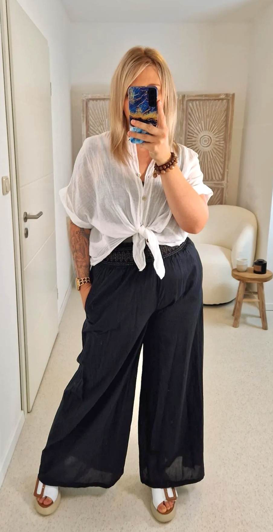 10 € LEICHTE SOMMER HOSE RICKY 34-38 Made in Italy weite Hose PANT Baumwolle