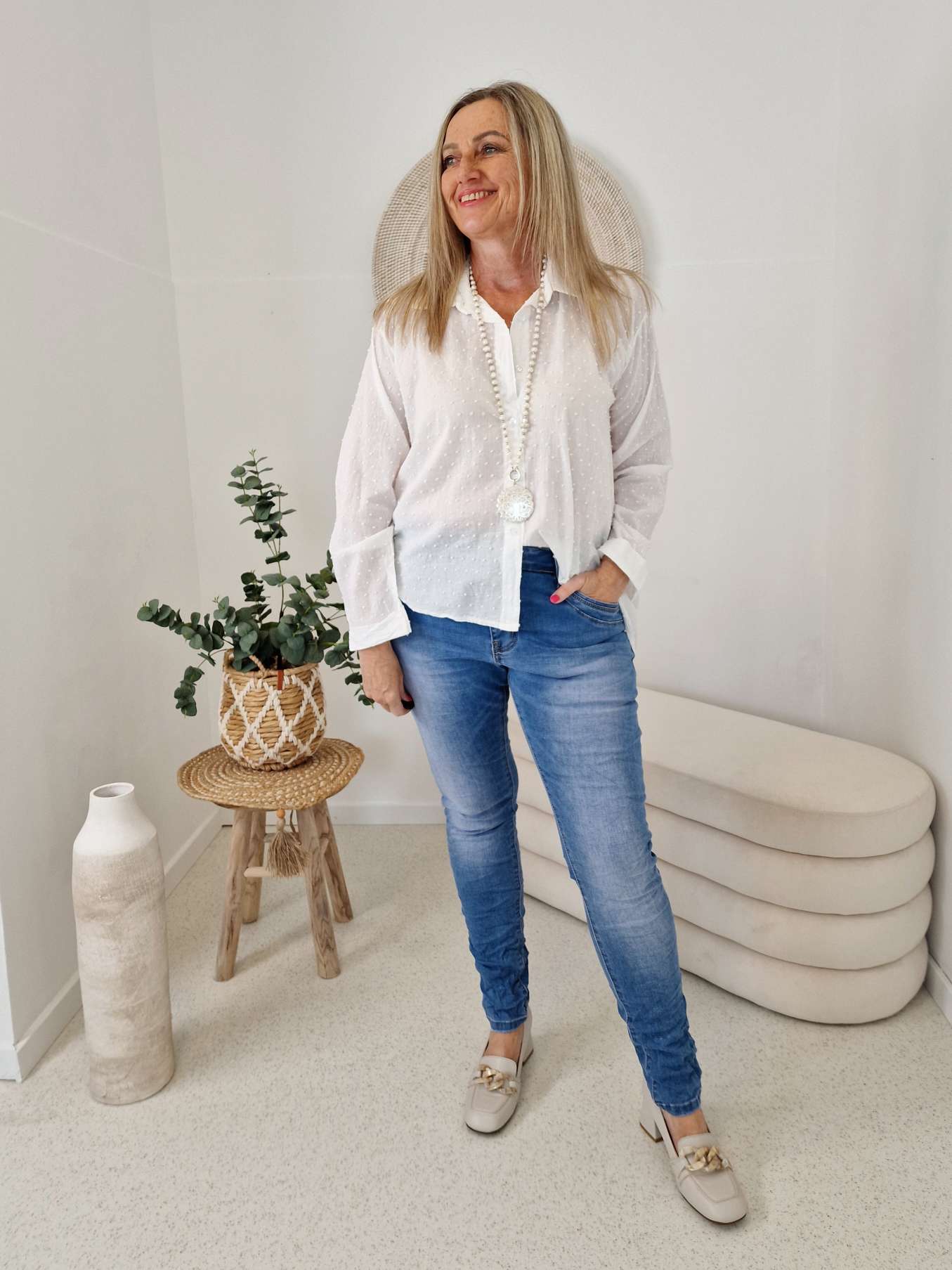 EDLE BLUSE DOTTY WEISS 36 - kl 42 Made in Italy EDLE BLUSE DOTTY WEISS 36 - kl 42 Made in Italy