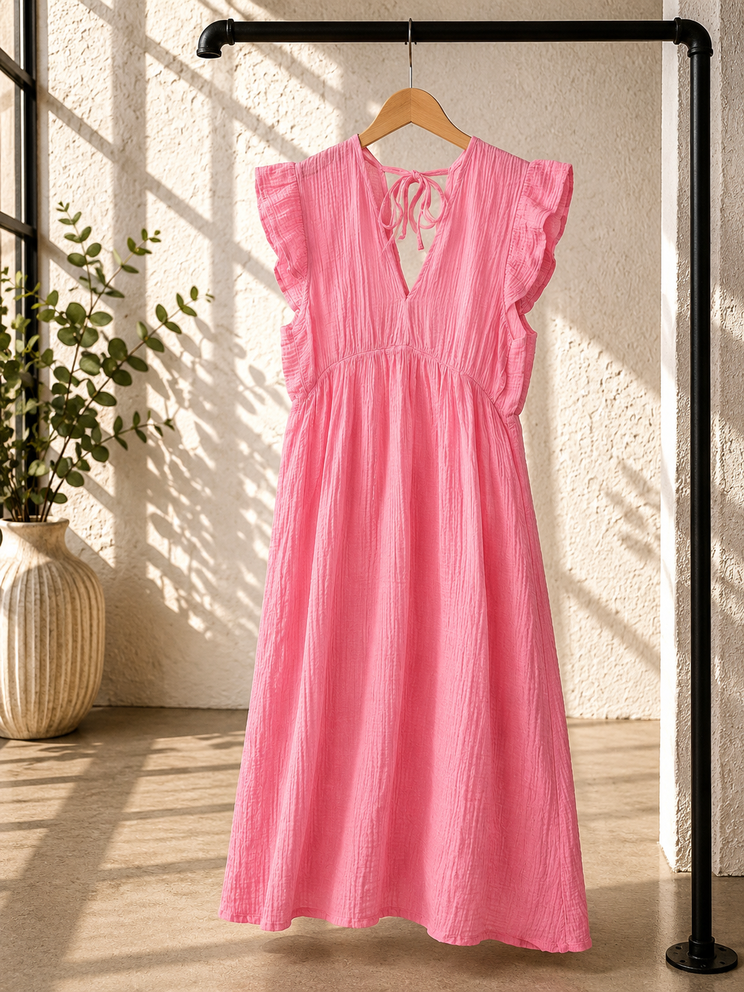MUSSELIN KlEID ZOE BIANCO MIA 34 - 42 Made in Italy ärmellos Rüsche